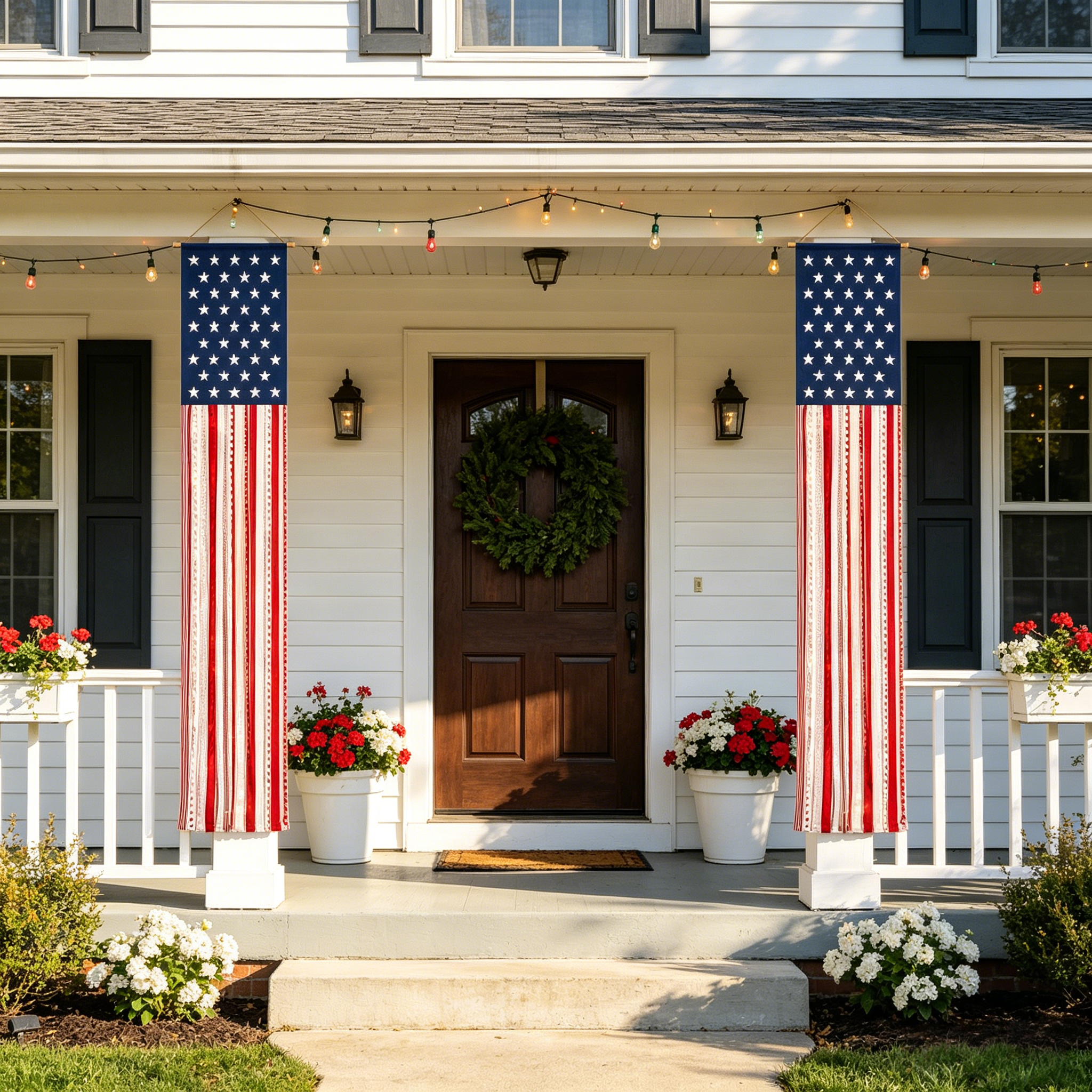 Lighted Patriotic Porch Banner-EASESTER