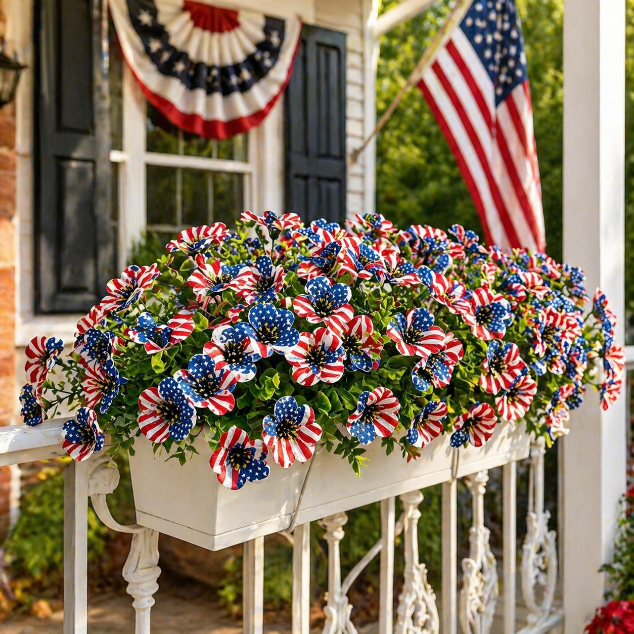 American Flag Faux Flower Bouquet - 12 Pcs-EASESTER