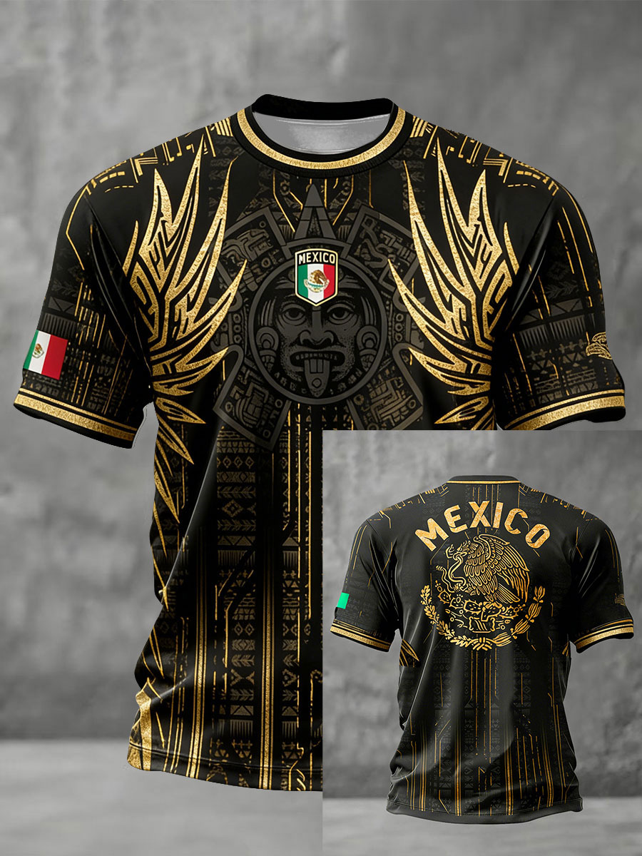 Men's Mexico Football Lover Printed T-shirt-2026 World Cup Gear
