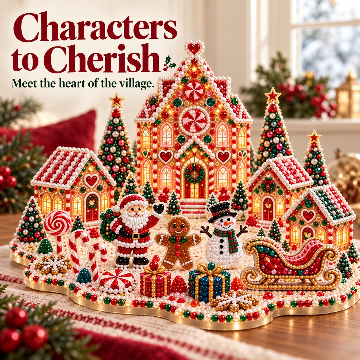 🎁 Last Day 70% OFF –Magical Christmas Village – DIY Rhinestone Set for Festive Table Decor