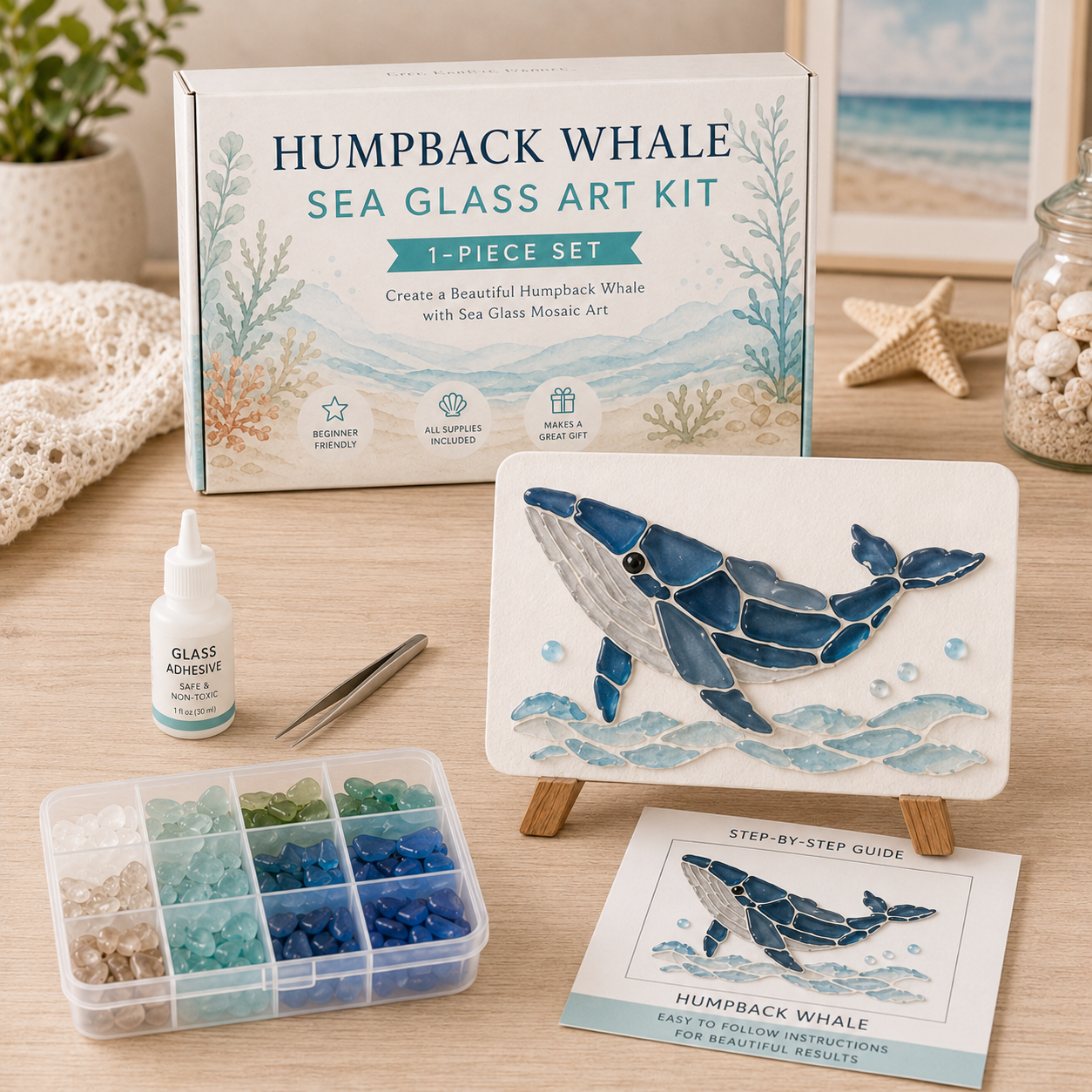 🌸🙏💖Sea Glass Art Kit – Create Stunning Mosaic Masterpieces at Home 🐢🌸🙏💖