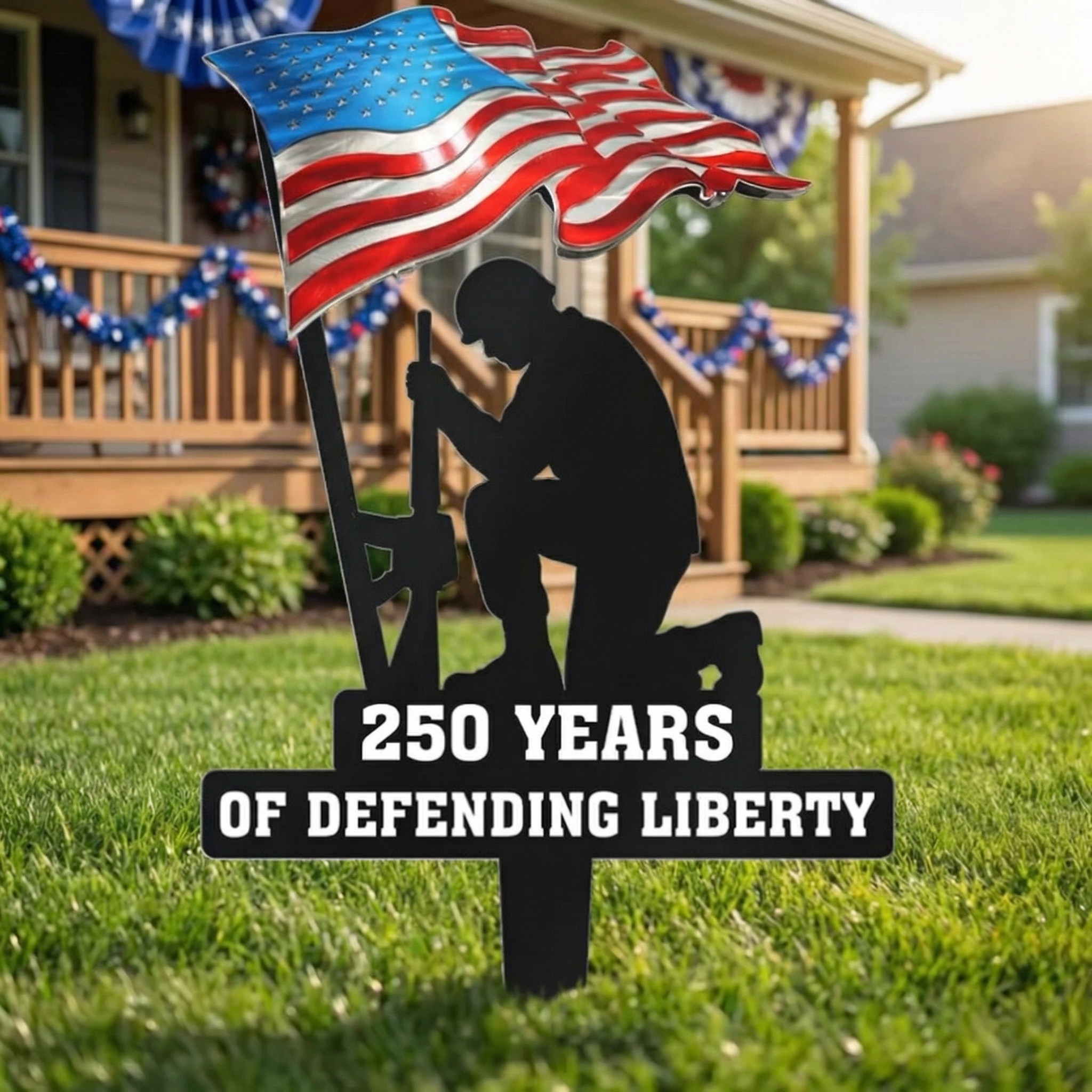 23.6'' 250 Years of Defending Liberty Metal Garden Stake-EASESTER