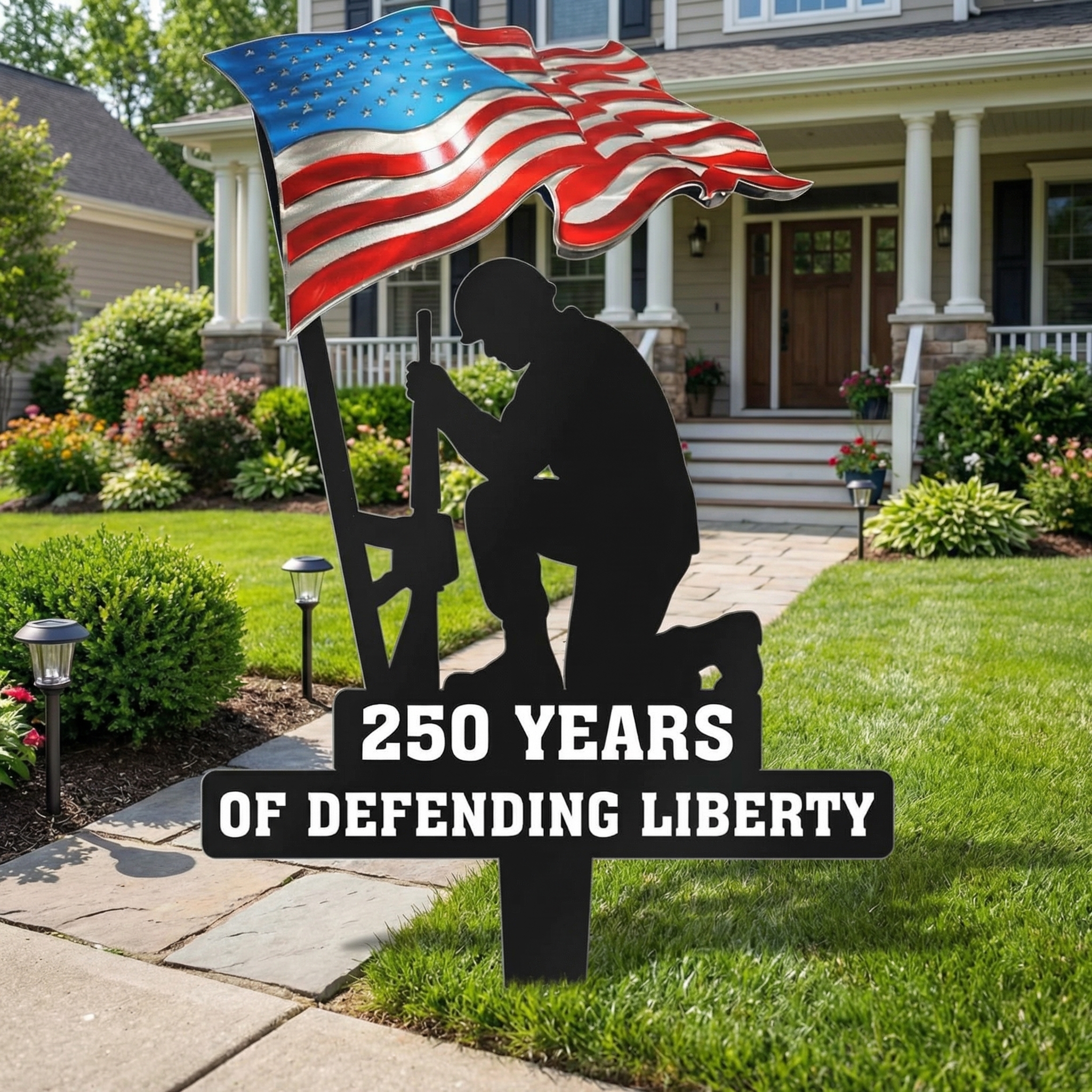23.6'' 250 Years of Defending Liberty Metal Garden Stake-EASESTER