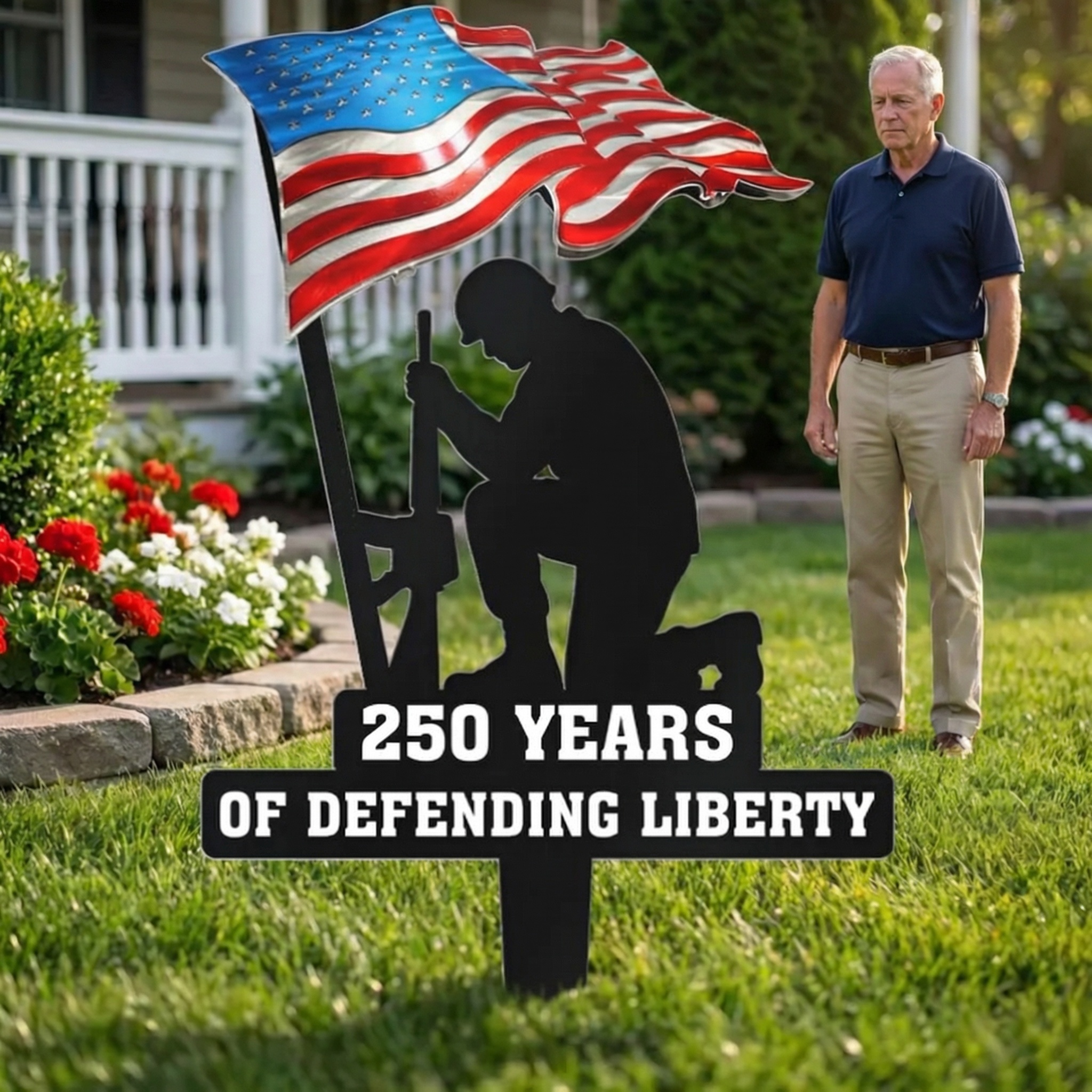 23.6'' 250 Years of Defending Liberty Metal Garden Stake-EASESTER