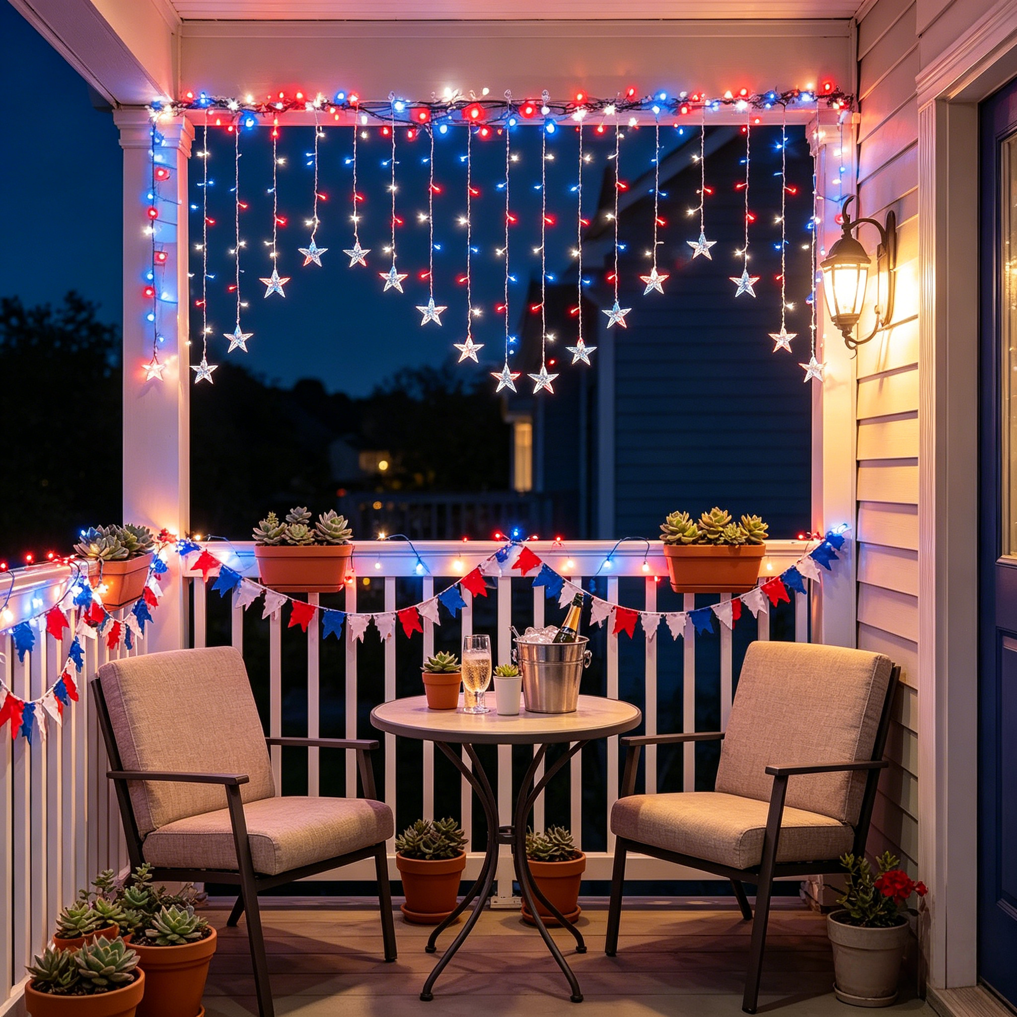 4th of July Patriotic Star Icicle Lights-EASESTER