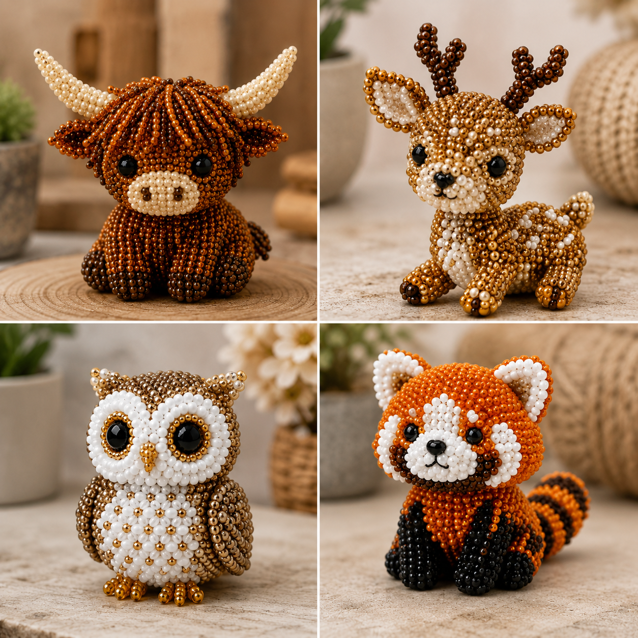 🧵✨ Tiny 3D Beaded Animal DIY Kit