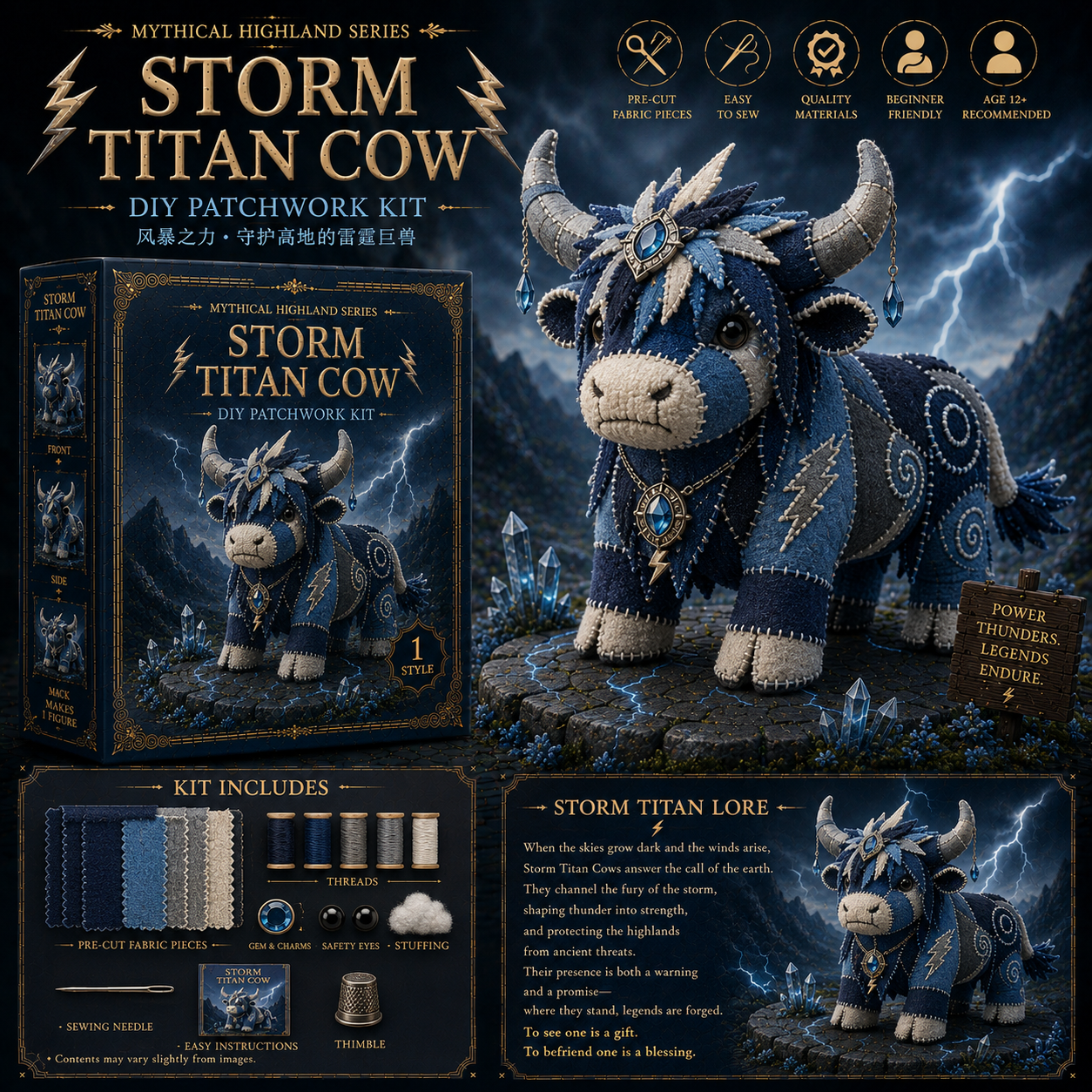 Mythical Highland Cow DIY Sewing Kit 🐮✨🔥New product launch🌙🔥