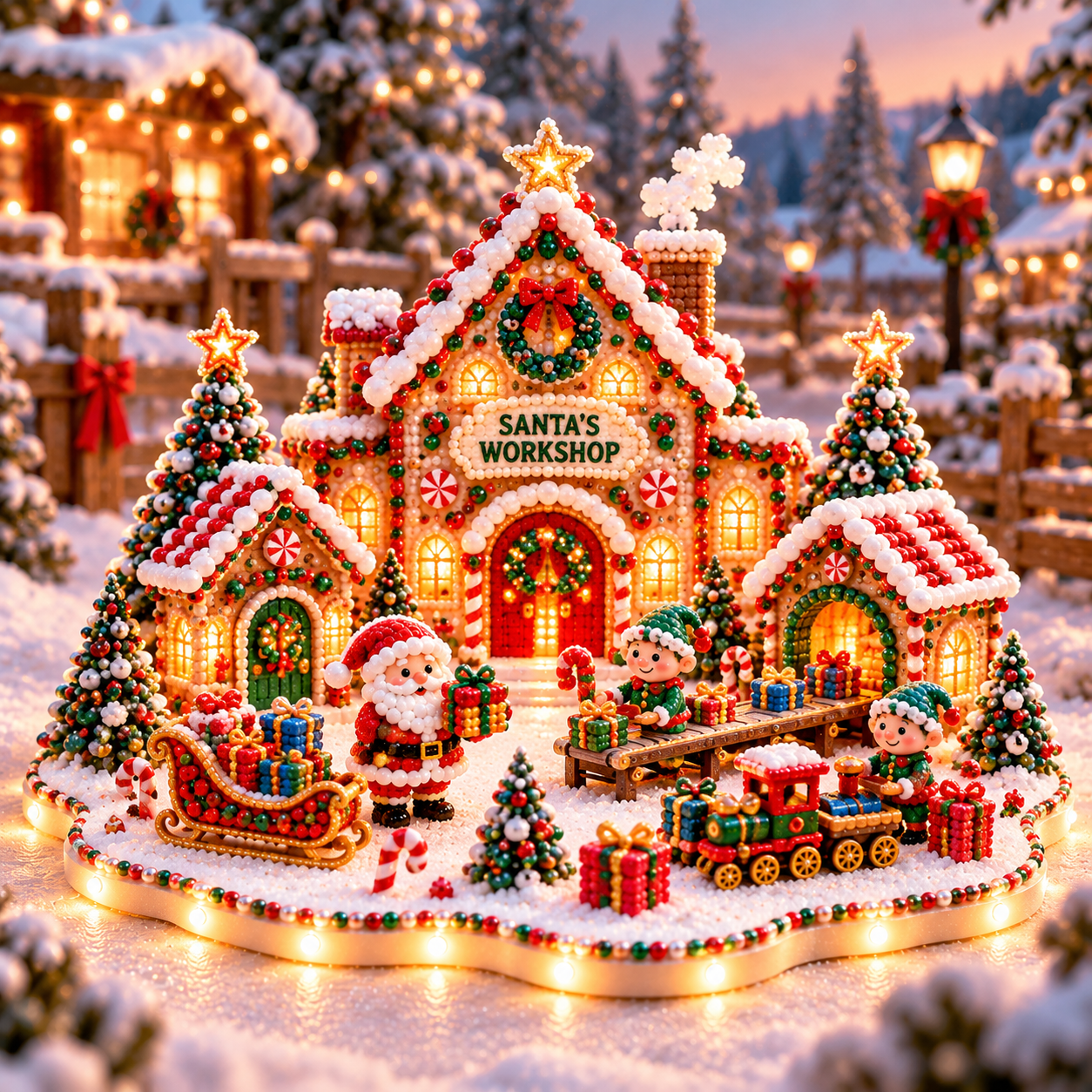 🎁 Last Day 70% OFF –Magical Christmas Village – DIY Rhinestone Set for Festive Table Decor