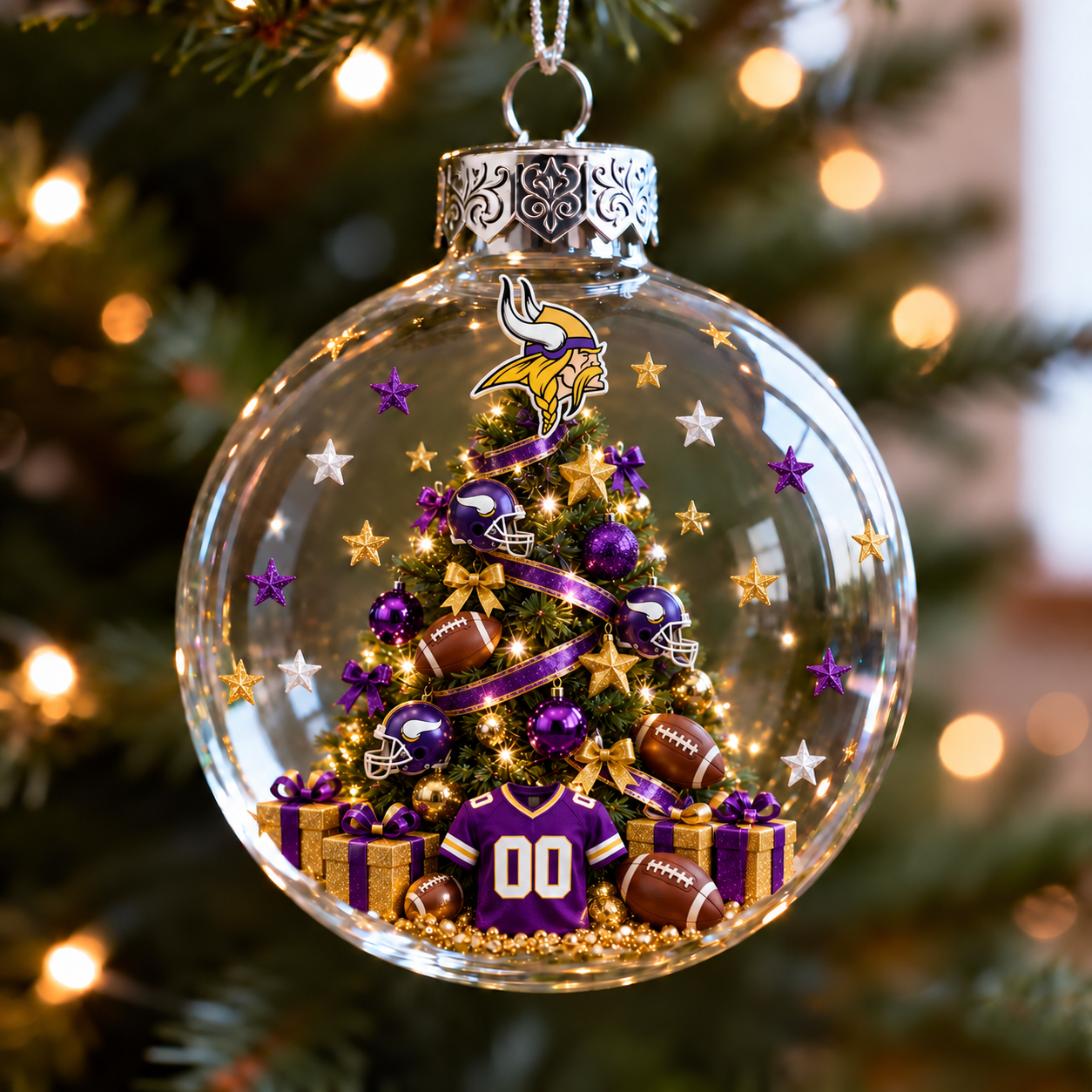🎄 32-Team Football Christmas Tree Light-Up Ornament