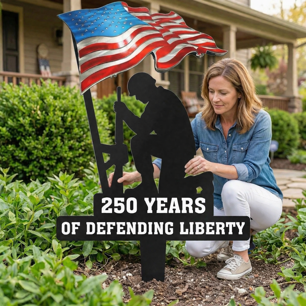 23.6'' 250 Years of Defending Liberty Metal Garden Stake-EASESTER