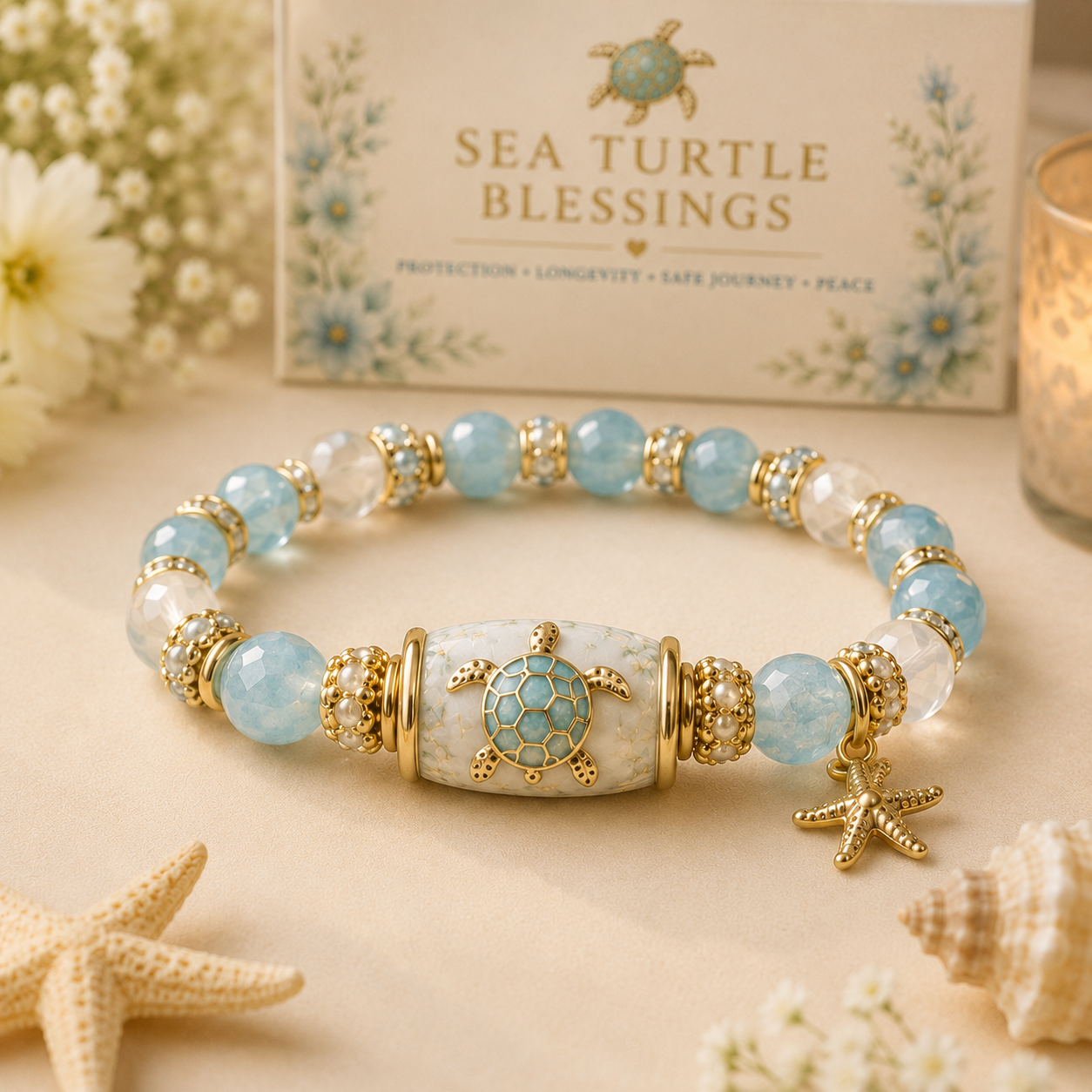 🌊 Protection • Longevity • Safe Journey • Peace🐢 2026 Limited Edition Sea Turtle Blessings Bracelet
