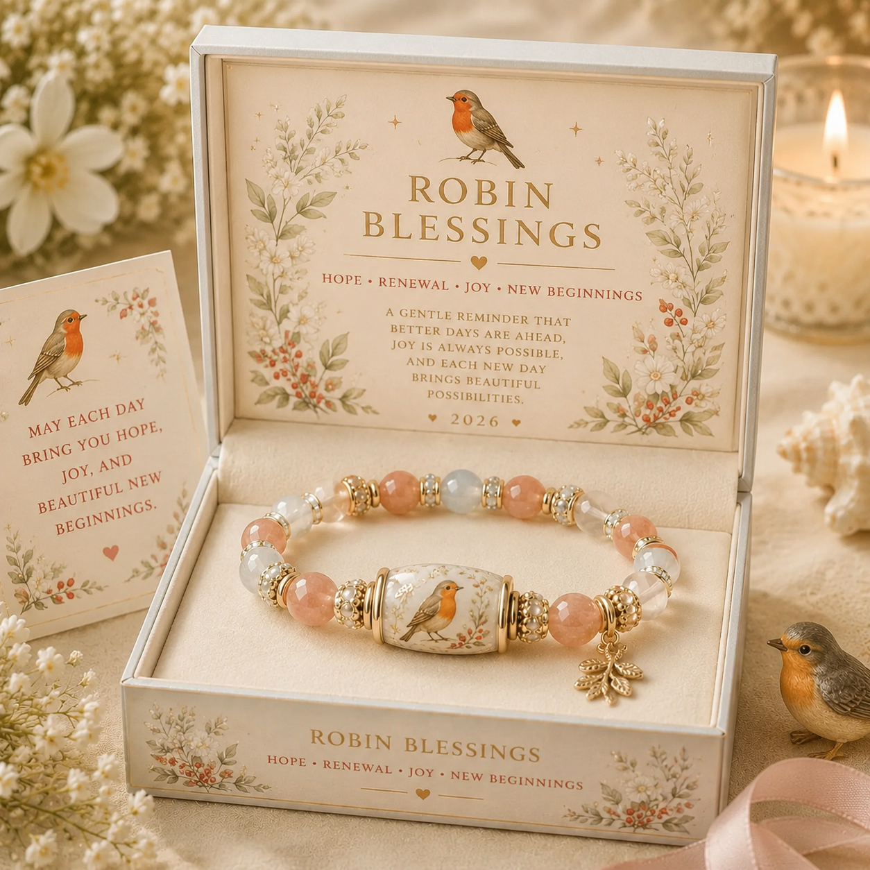 🌸 Robin of Happiness Bracelet – 2026 Limited Edition 🐦