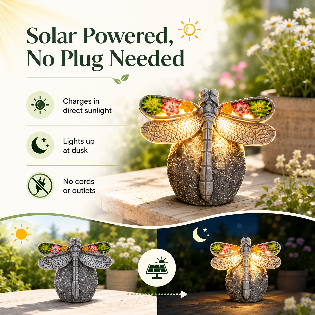 Solar Dragonfly Garden Light Decor-EASESTER