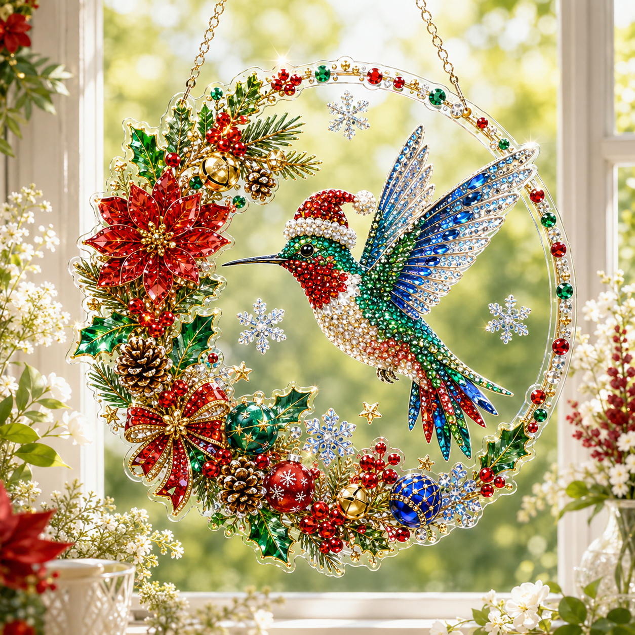 🧘Relaxing & Beginner-Friendly -💎Christmas Diamond Art Hanging Ornament Kit