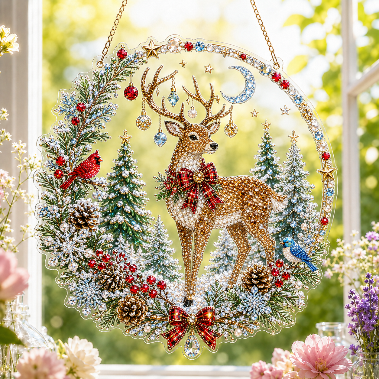 🧘Relaxing & Beginner-Friendly -💎Christmas Diamond Art Hanging Ornament Kit
