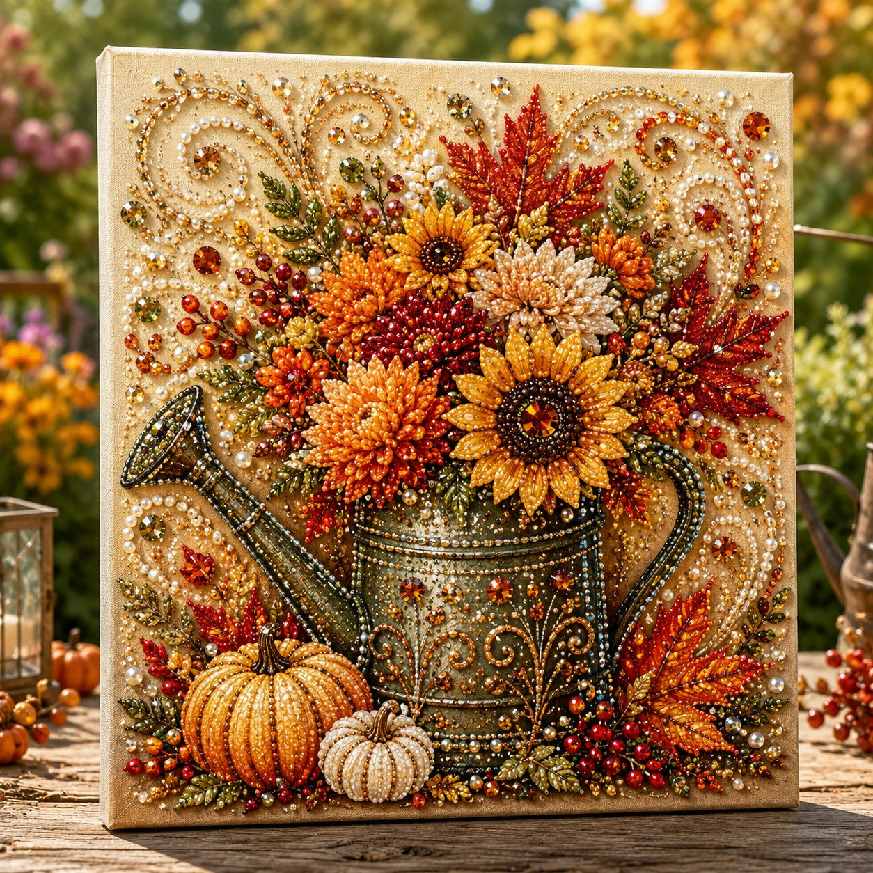 Autumn Pearl Painting Kit – Relaxing DIY Craft to Create Sparkling Fall Artwork 