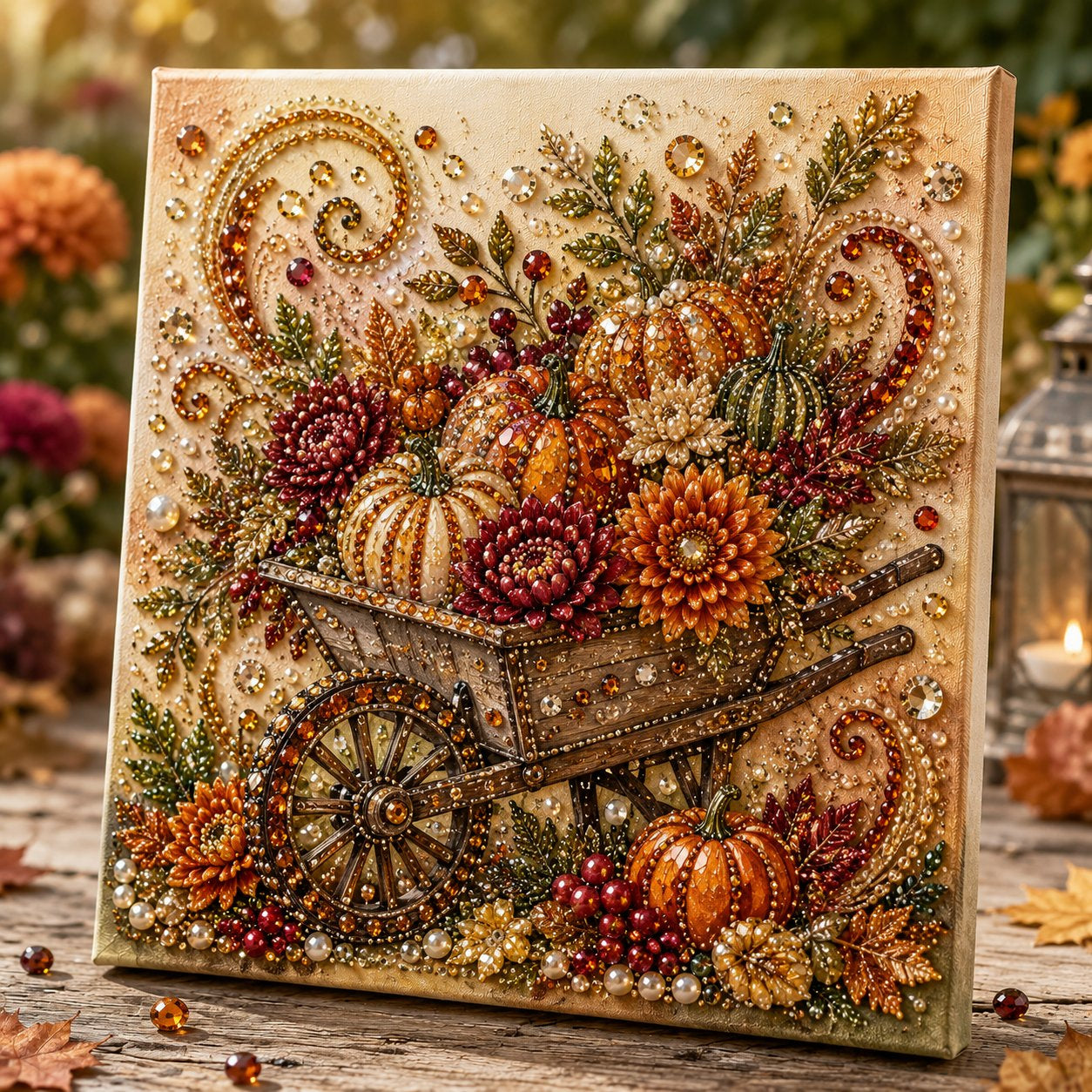 Autumn Pearl Painting Kit – Relaxing DIY Craft to Create Sparkling Fall Artwork 