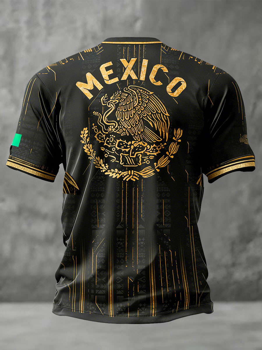 Men's Mexico Football Lover Printed T-shirt-2026 World Cup Gear