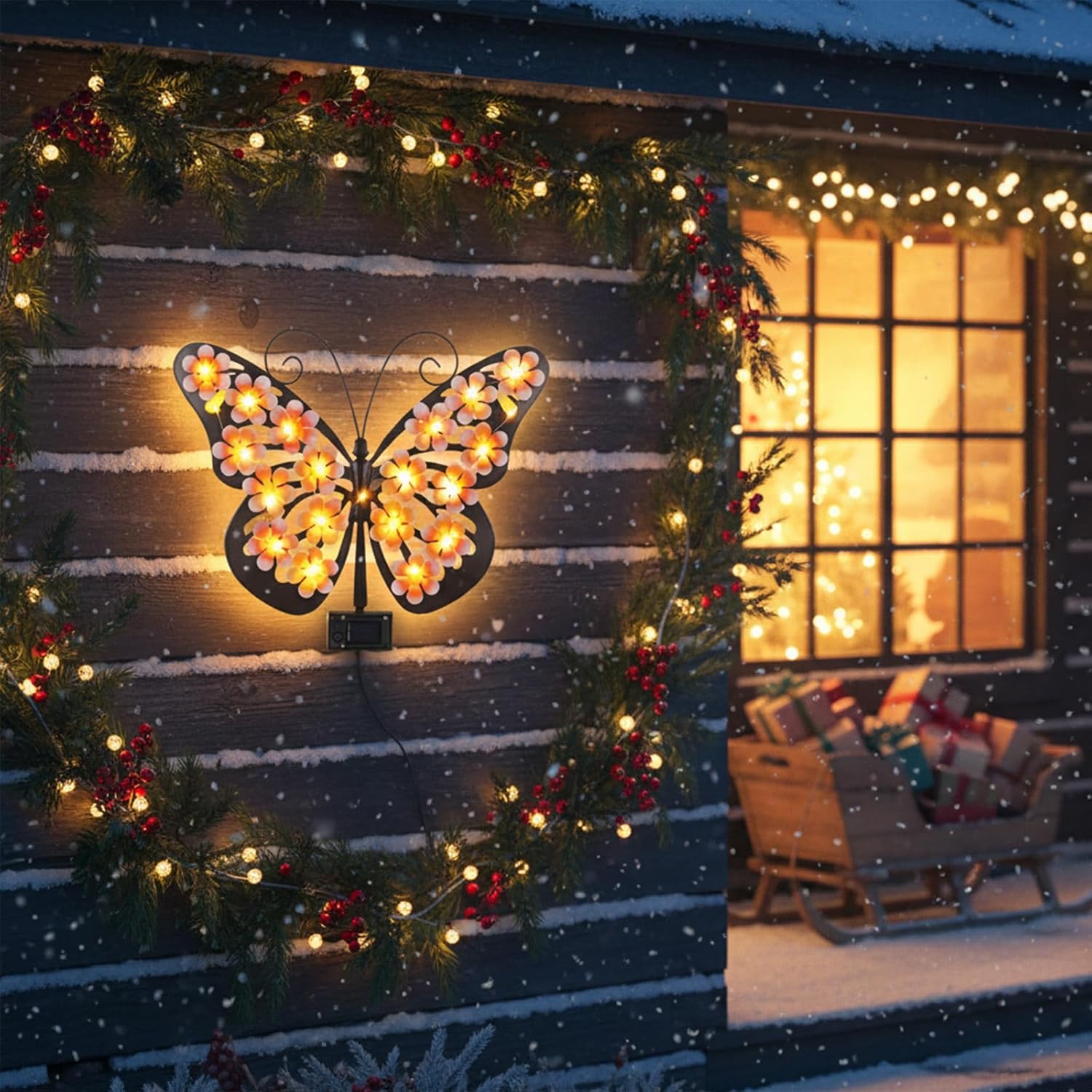 🔥Last Day 60% OFF🔥Solar Lights Outdoor Metal Butterfly Wall Decor
