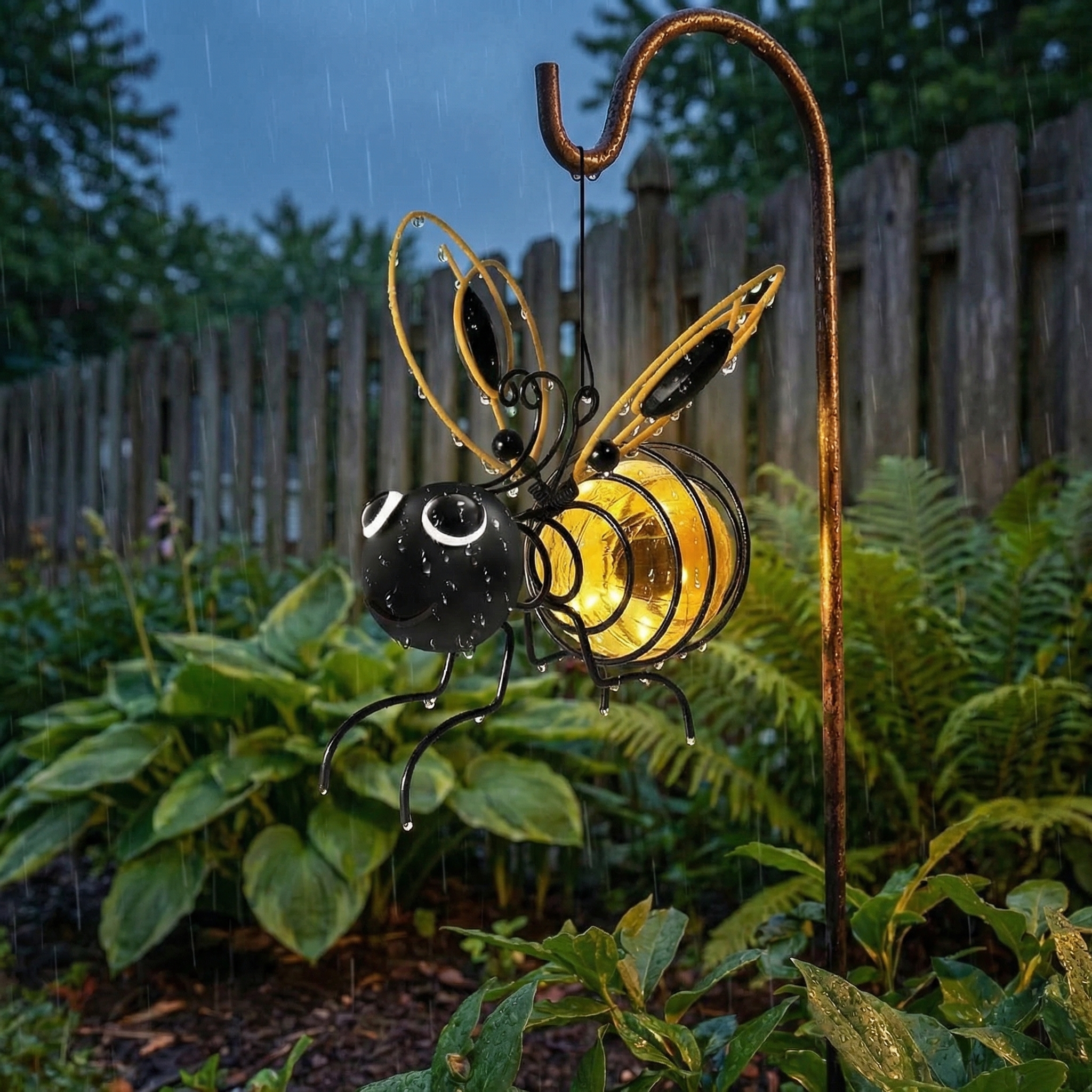 Hanging Bee Solar Light Decor for Outside-EASESTER