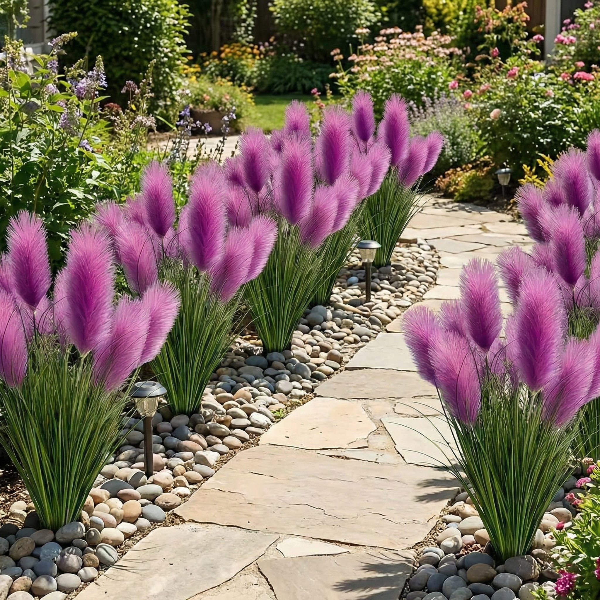31.5 inches Tall Purple Pampas Grass Arrangement-EASESTER