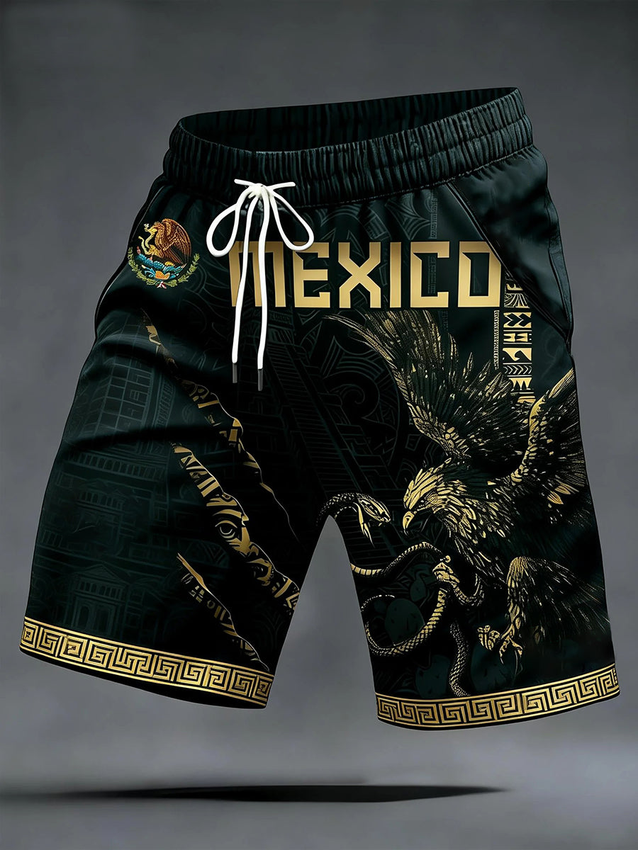 Men's Mexican Soccer Print Casual Shorts-2026 World Cup Gear