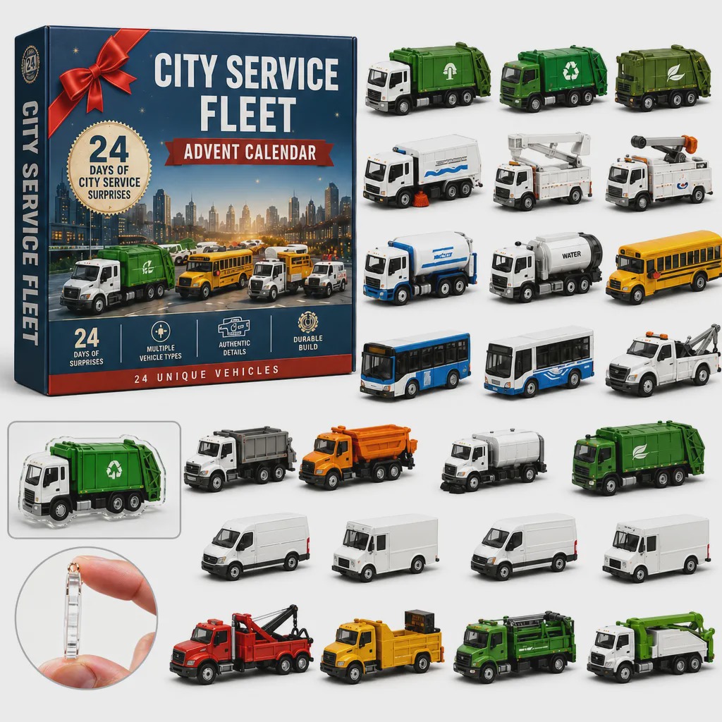 🚜Build the Fleet Collection 24-Day Vehicle Advent Calendar Series Christmas gifts