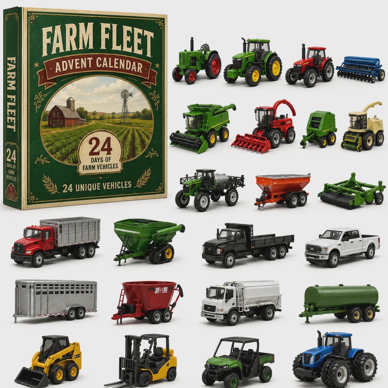 🚜Build the Fleet Collection 24-Day Vehicle Advent Calendar Series Christmas gifts