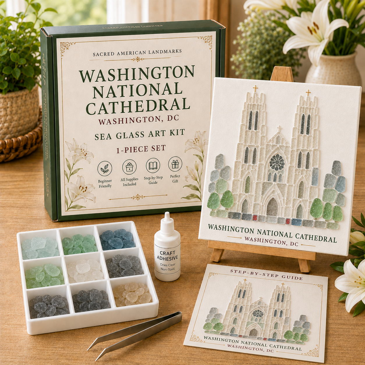 ⛪ Sacred American Landmarks Sea Glass Art Kit