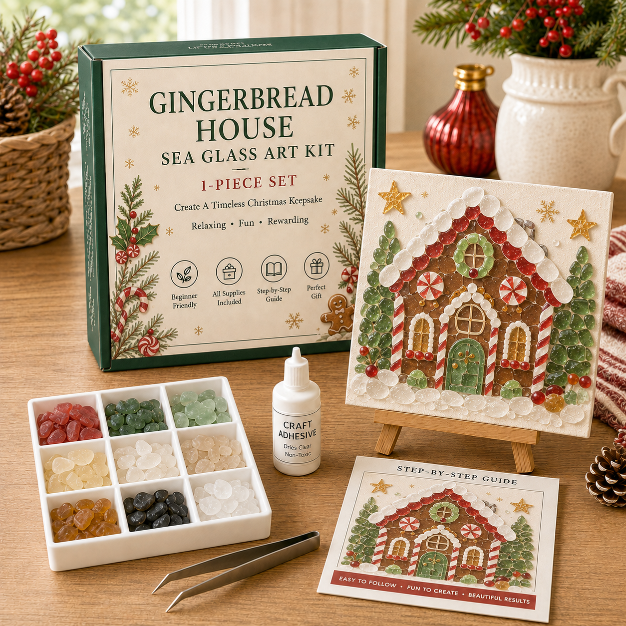 🎄 Christmas Sea Glass Art Kit