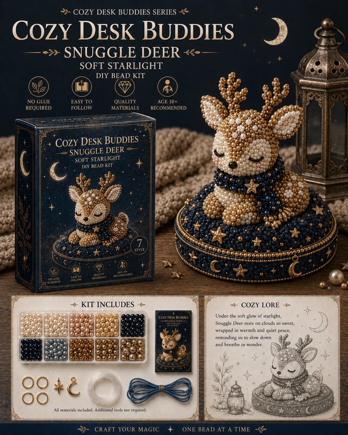 🧵 Cozy Desk Buddies DIY Bead Kit | Handmade Mini Desk Companion