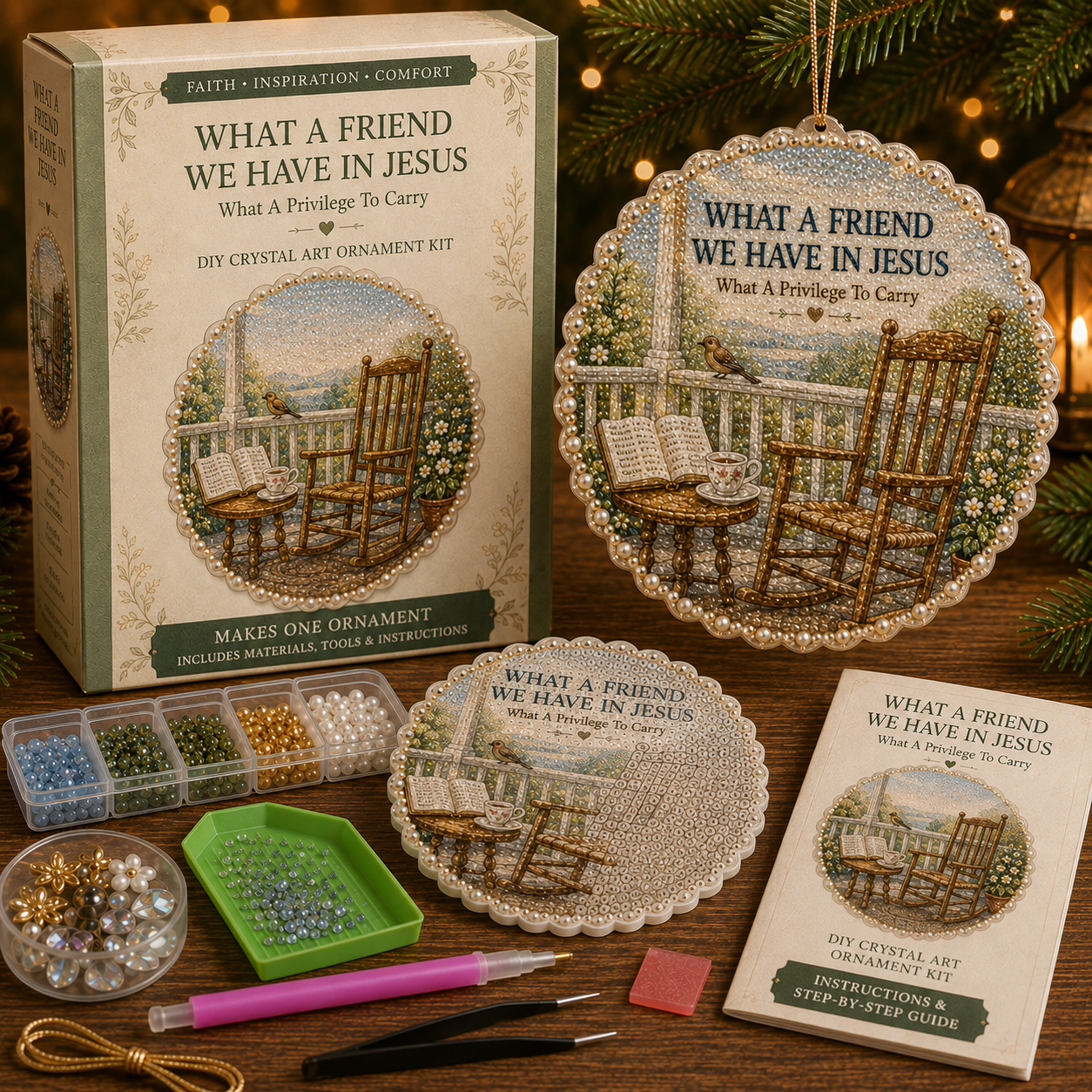 🎵 Classic Hymns Pearl Diamond Art Hanging Ornament Kit