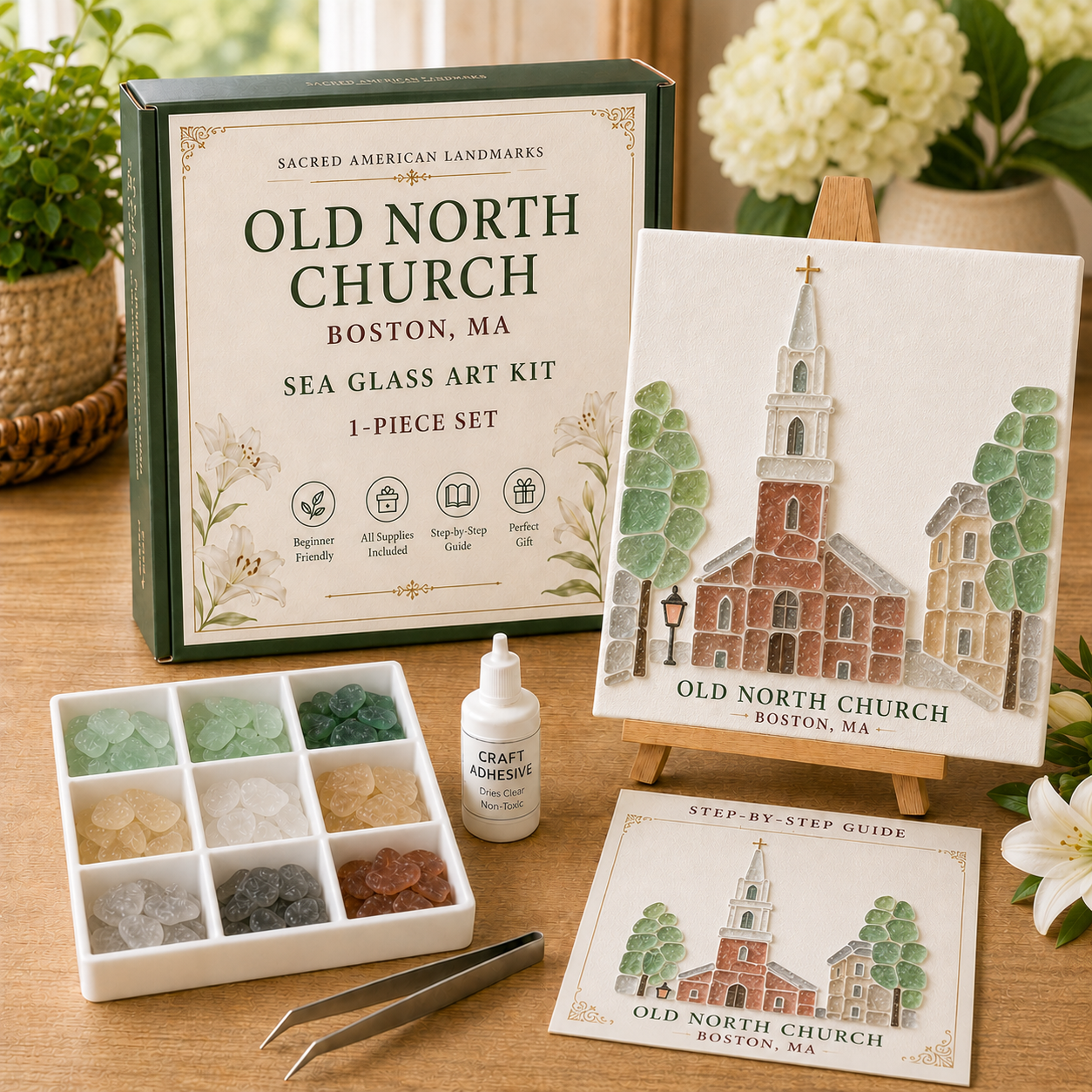 ⛪ Sacred American Landmarks Sea Glass Art Kit