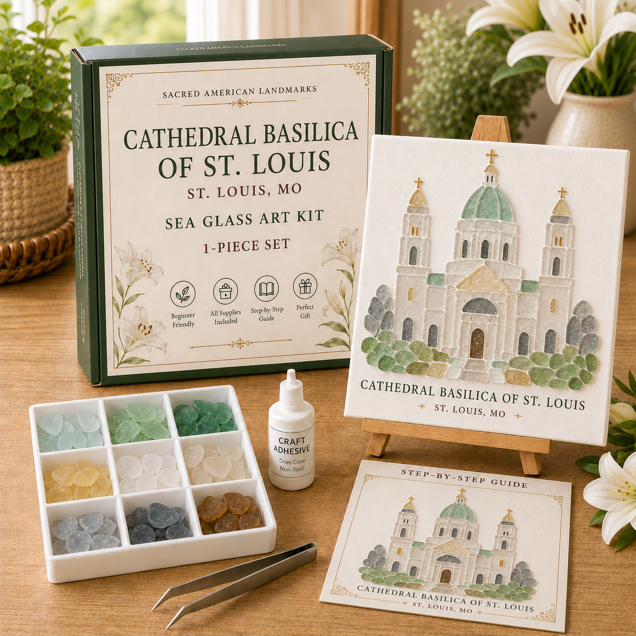 ⛪ Sacred American Landmarks Sea Glass Art Kit