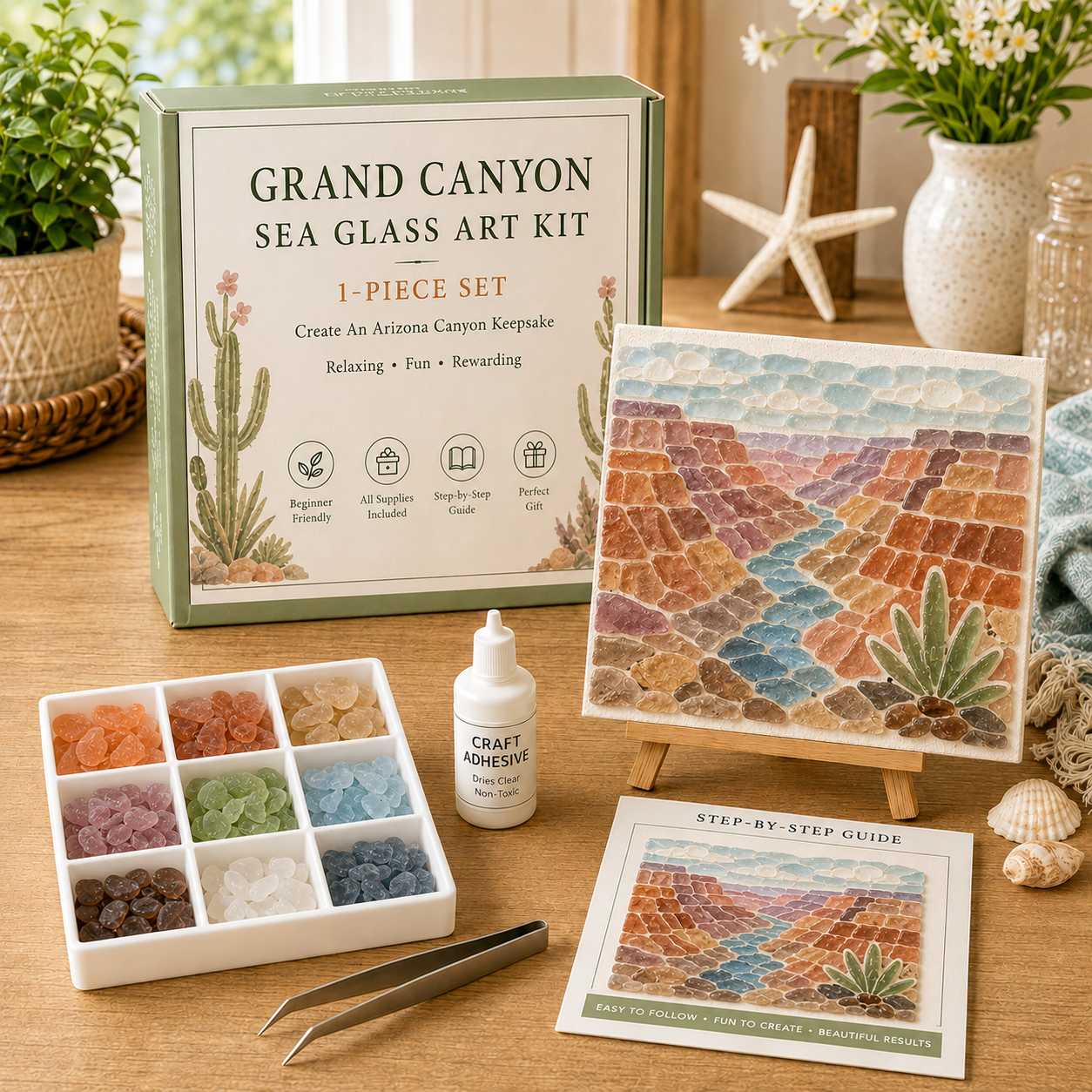 🌊 American Landmarks Sea Glass Art Kit