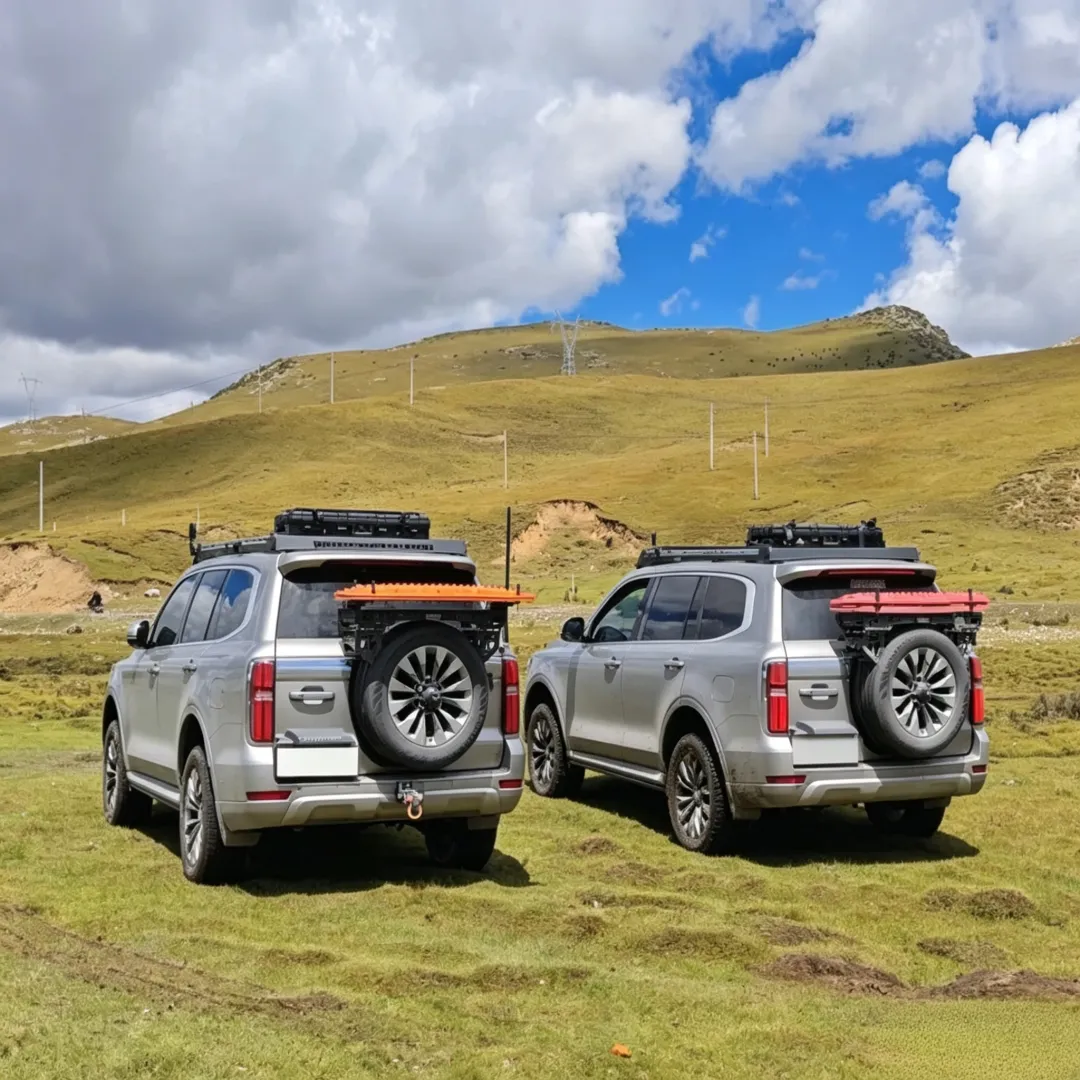 Spare Tire Cargo Rack – Adjustable Aluminum Storage Platform