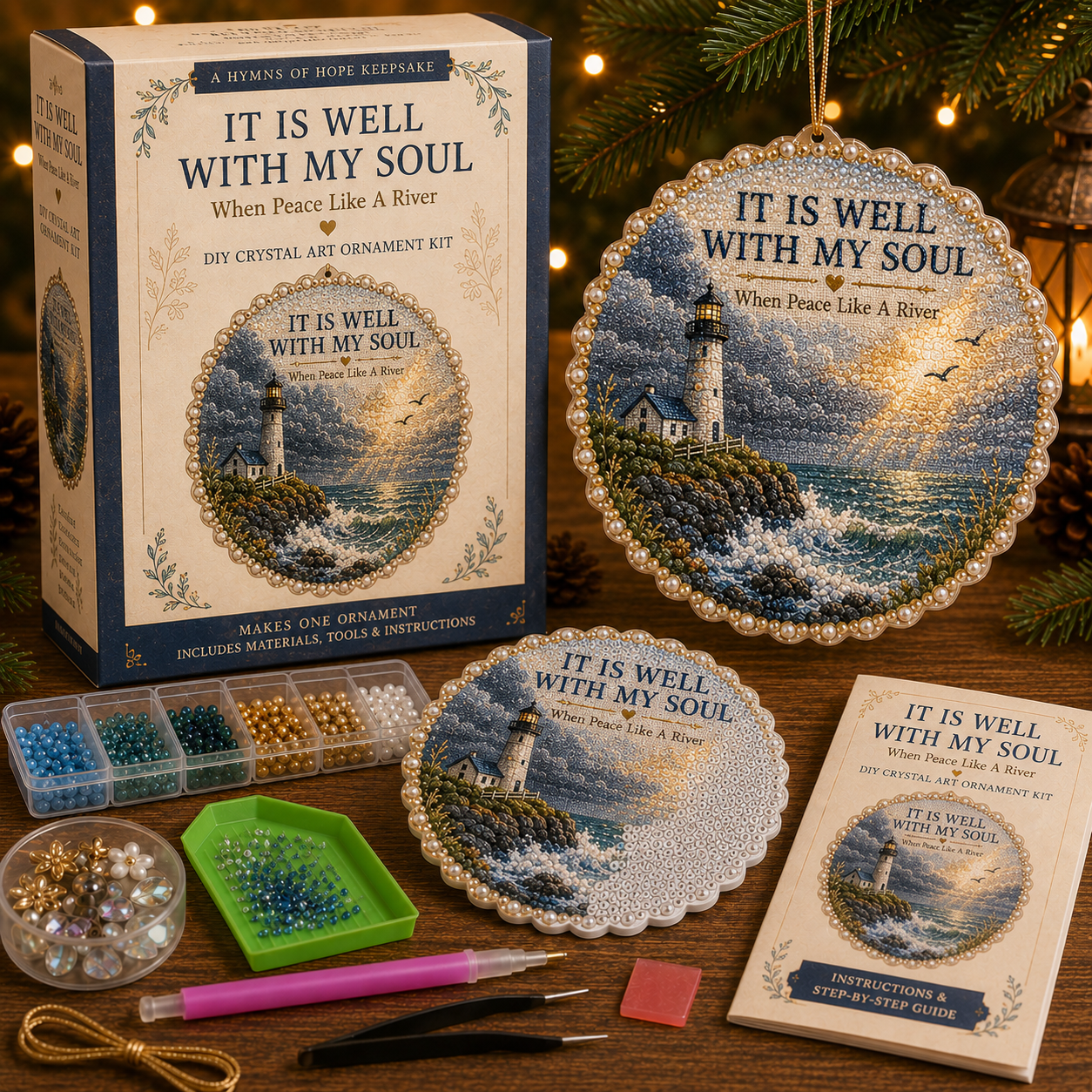 🎵 Classic Hymns Pearl Diamond Art Hanging Ornament Kit