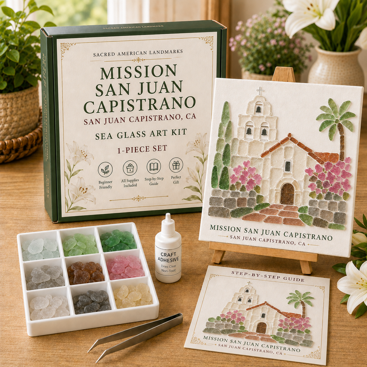 ⛪ Sacred American Landmarks Sea Glass Art Kit