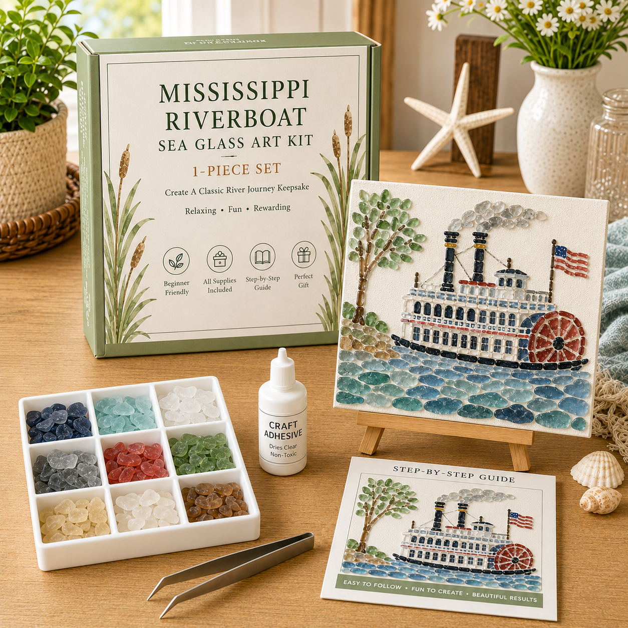 🌊 American Landmarks Sea Glass Art Kit