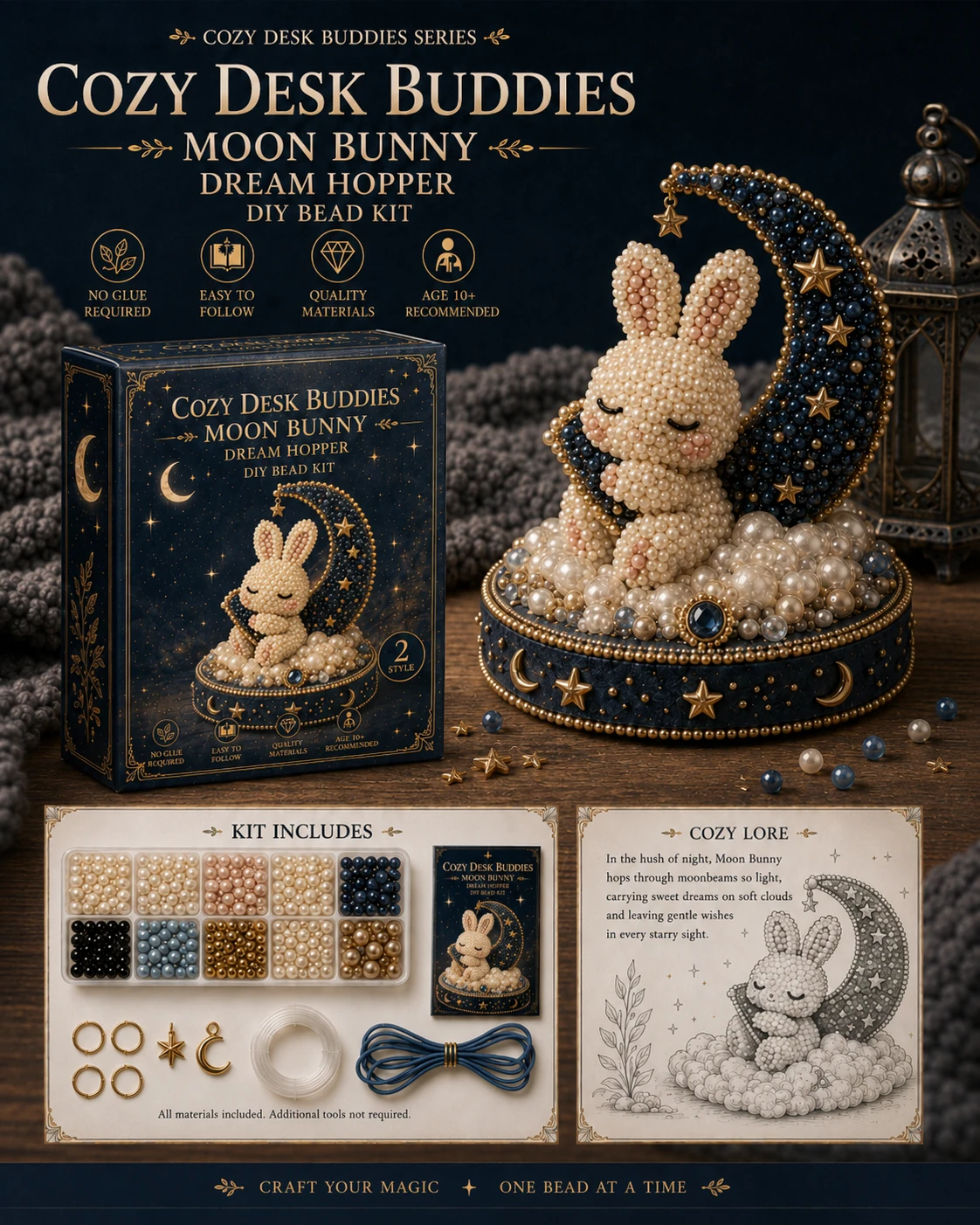 🧵 Cozy Desk Buddies DIY Bead Kit | Handmade Mini Desk Companion