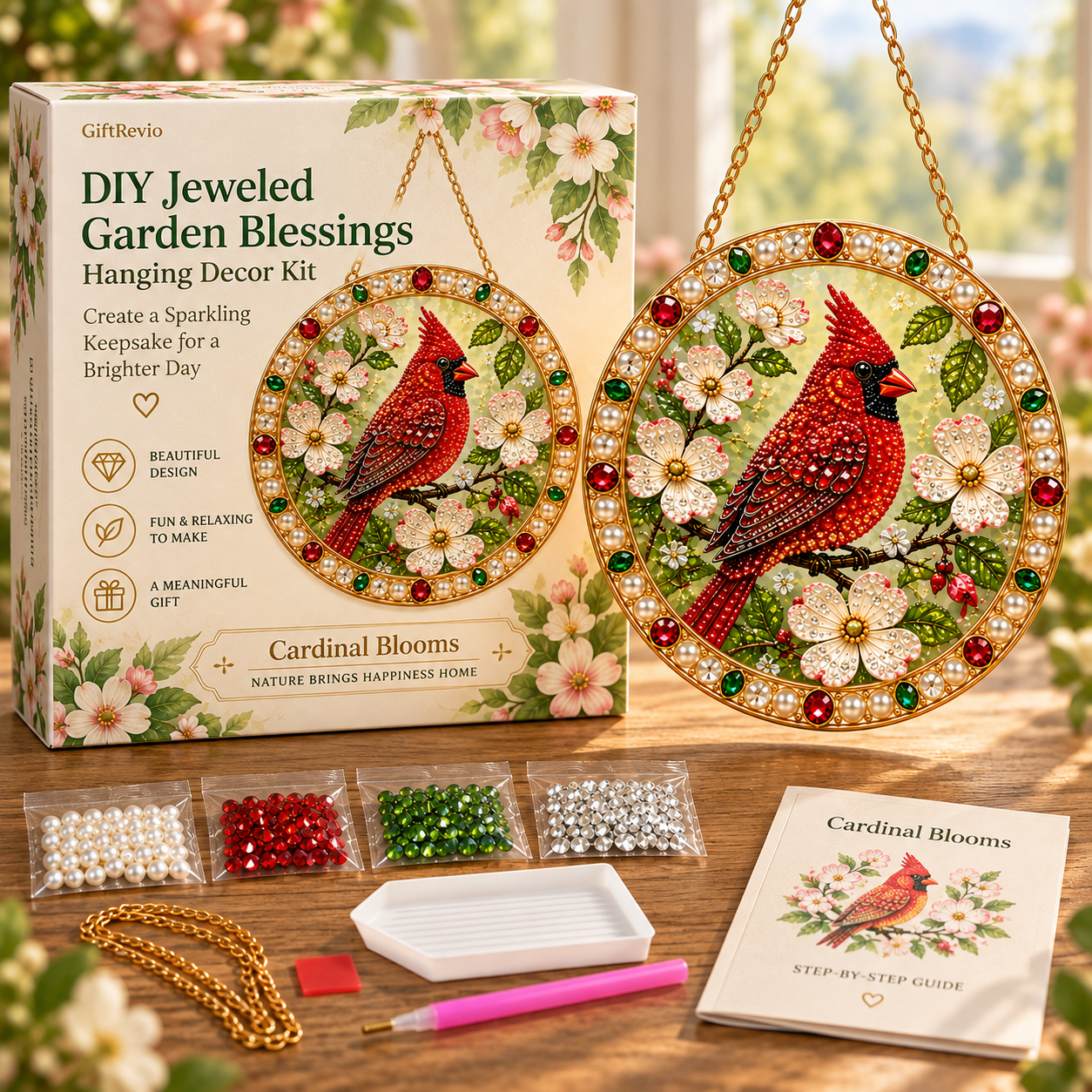 DIY Jeweled Garden Blessings Hanging Decor Kit