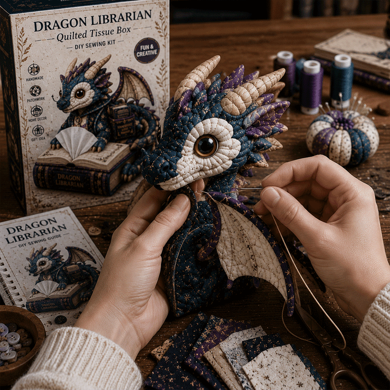 🔥Last Day 60% OFF🐉✨ Dragon Keepers Collection – Quilted DIY Tissue Box Sewing Kit
