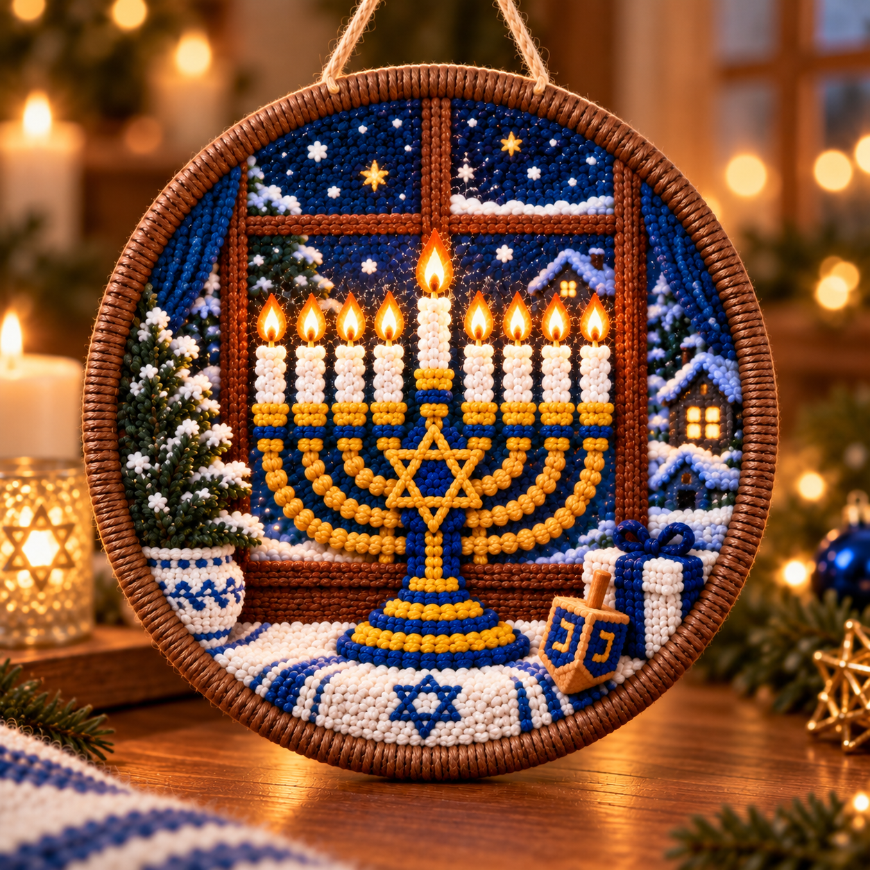 🕎 DIY Punch Needle Hanukkah Hanging Decor Kit