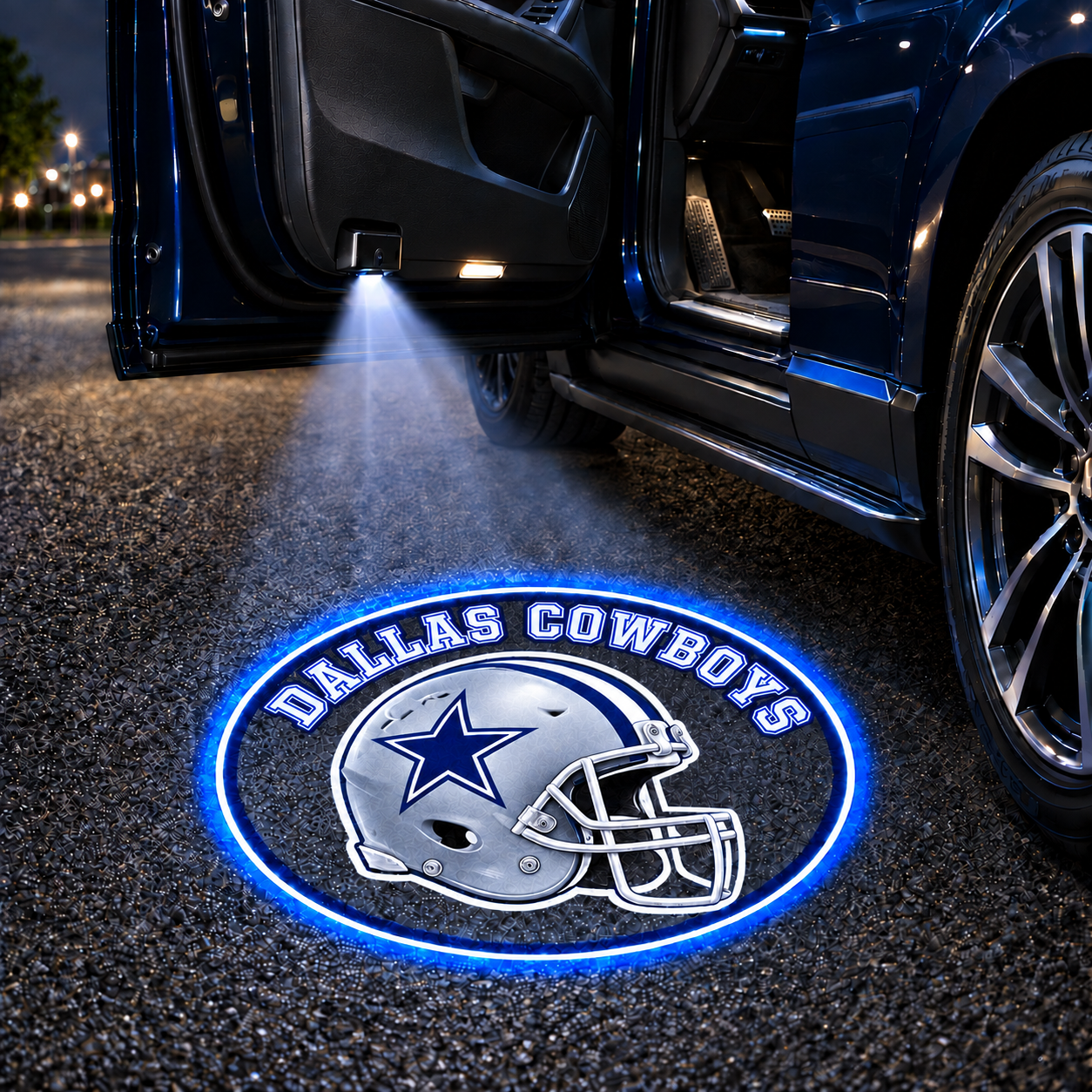 Vintage Football Helmet Car Door Projector Lights – Choose Your Team Style