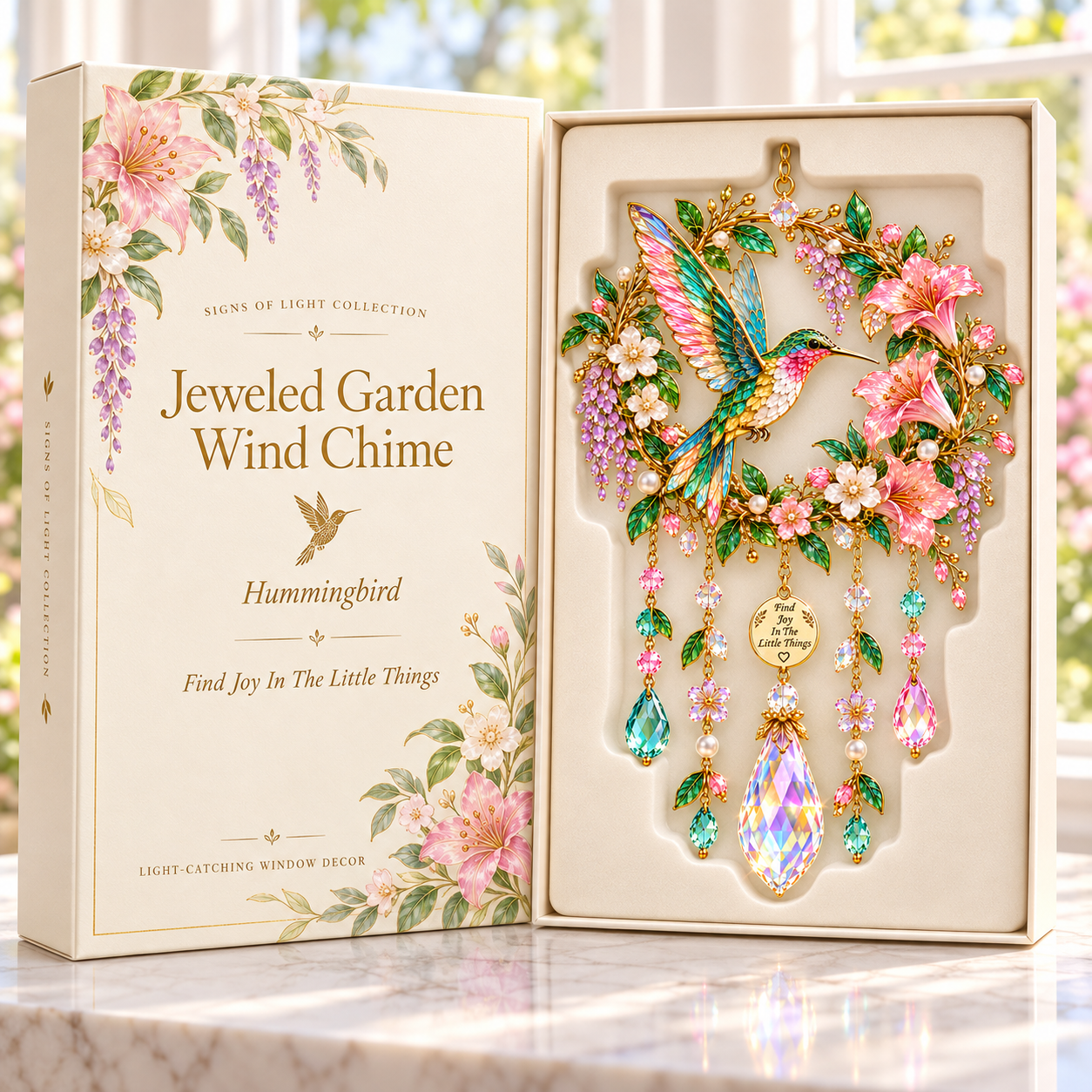 Jeweled Garden Wind Chime Suncatcher