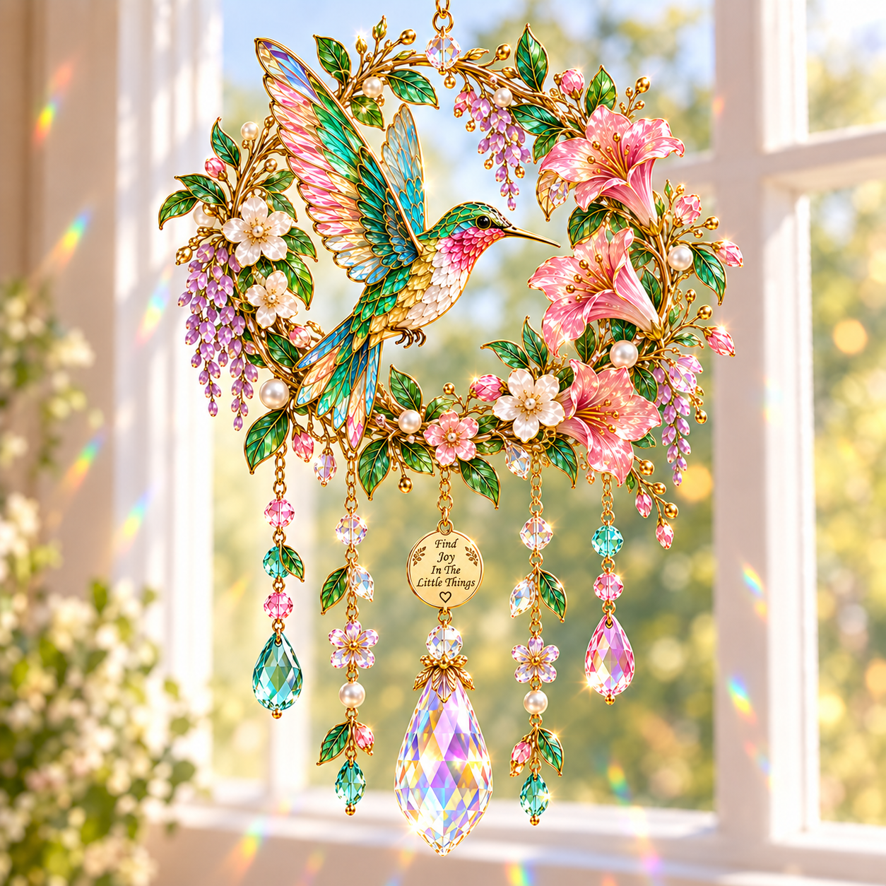 Jeweled Garden Wind Chime Suncatcher