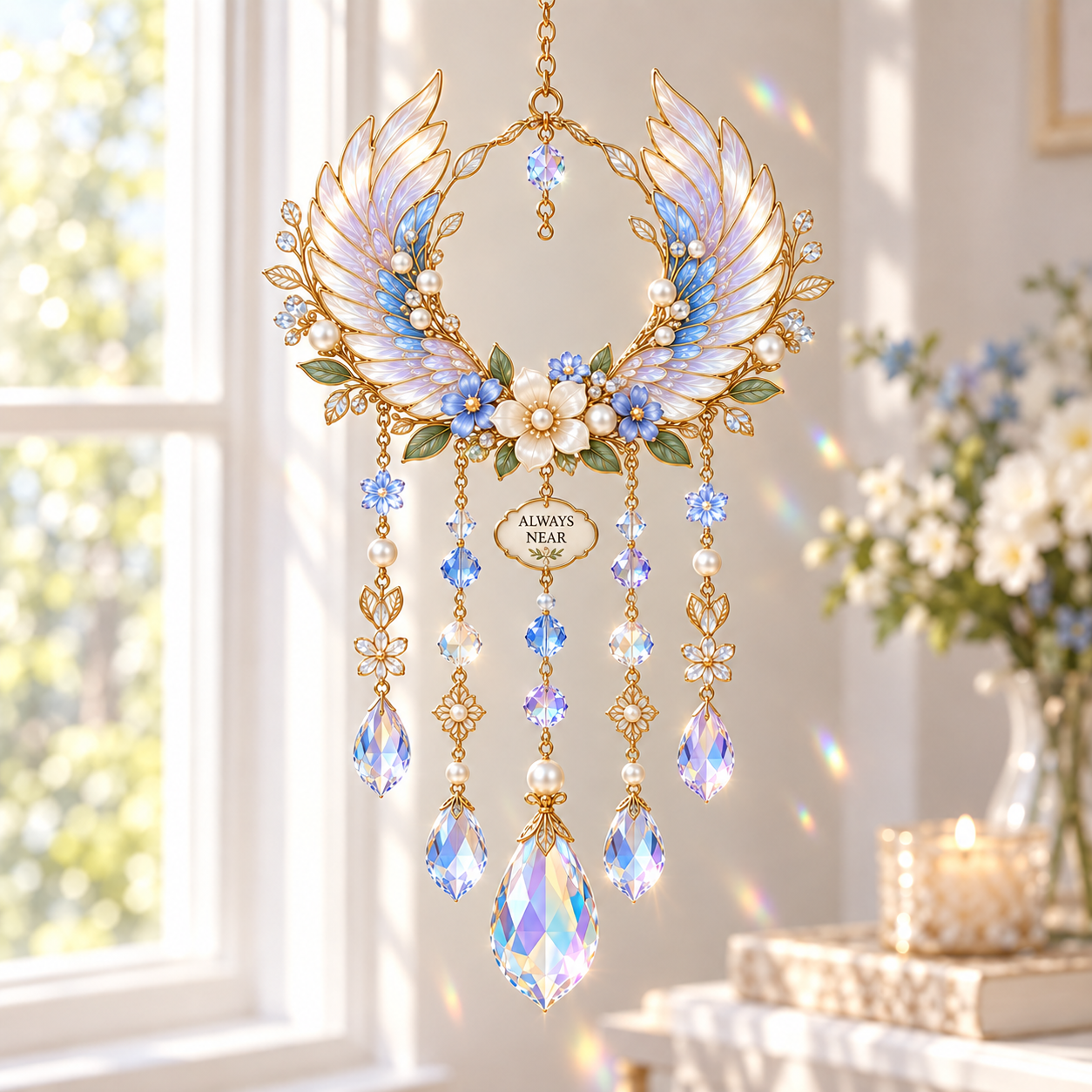 Guardian Light Jeweled Wind Chime Suncatcher