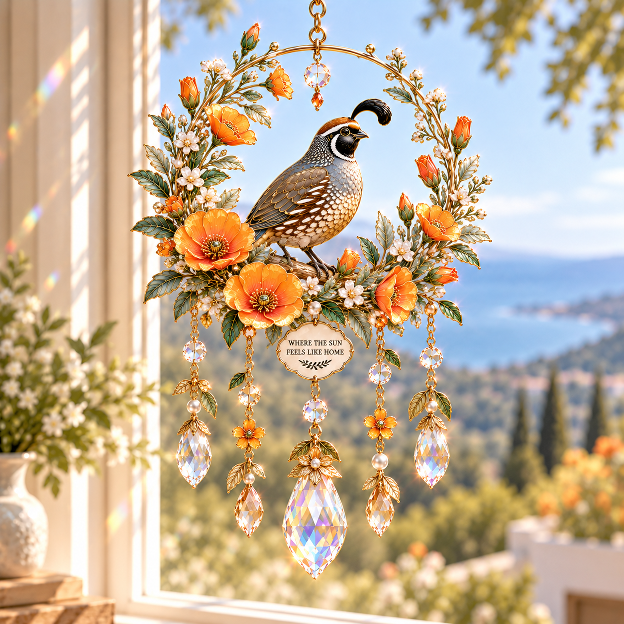 Hometown Garden Jeweled Wind Chime Suncatcher
