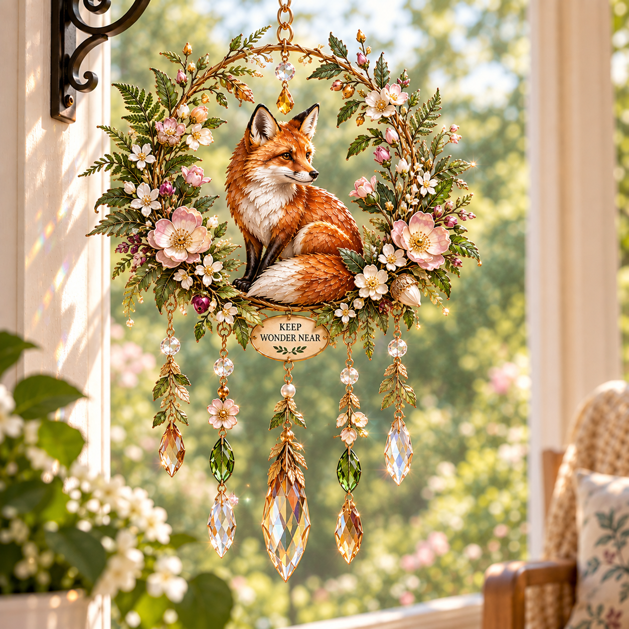 Woodland Garden Jeweled Wind Chime Suncatcher