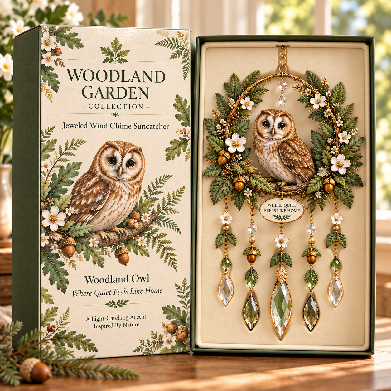 Woodland Garden Jeweled Wind Chime Suncatcher